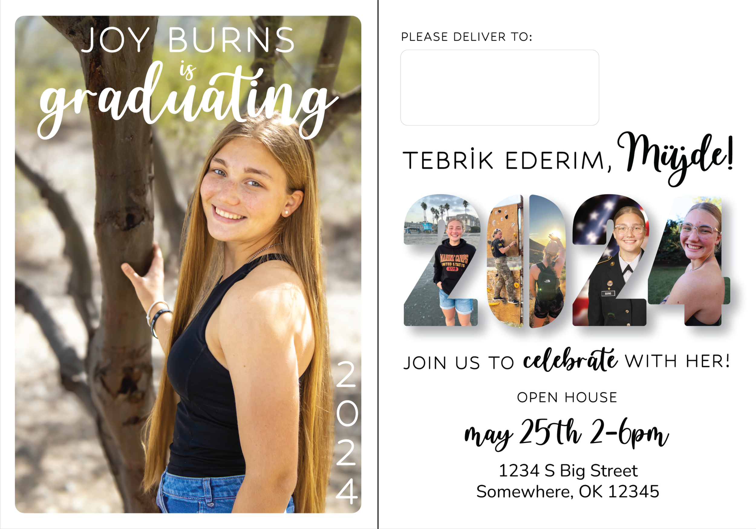 custom graduation card design for high school senior