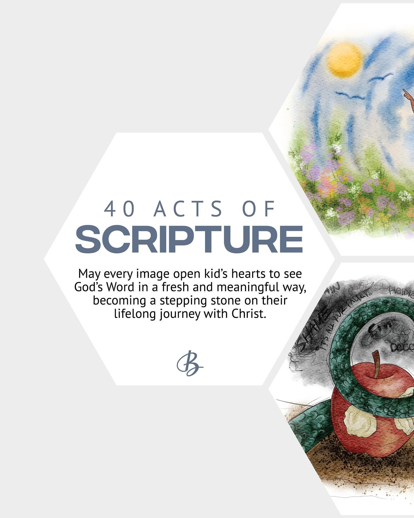 40 Acts of Scripture now available for licensing!
Visit @theburnscreative &lsquo;s website to contact with inquiries.

This collection was originally created for the Kids Ministry at @ironwood.church 

My prayer is that is that, as young eyes take in