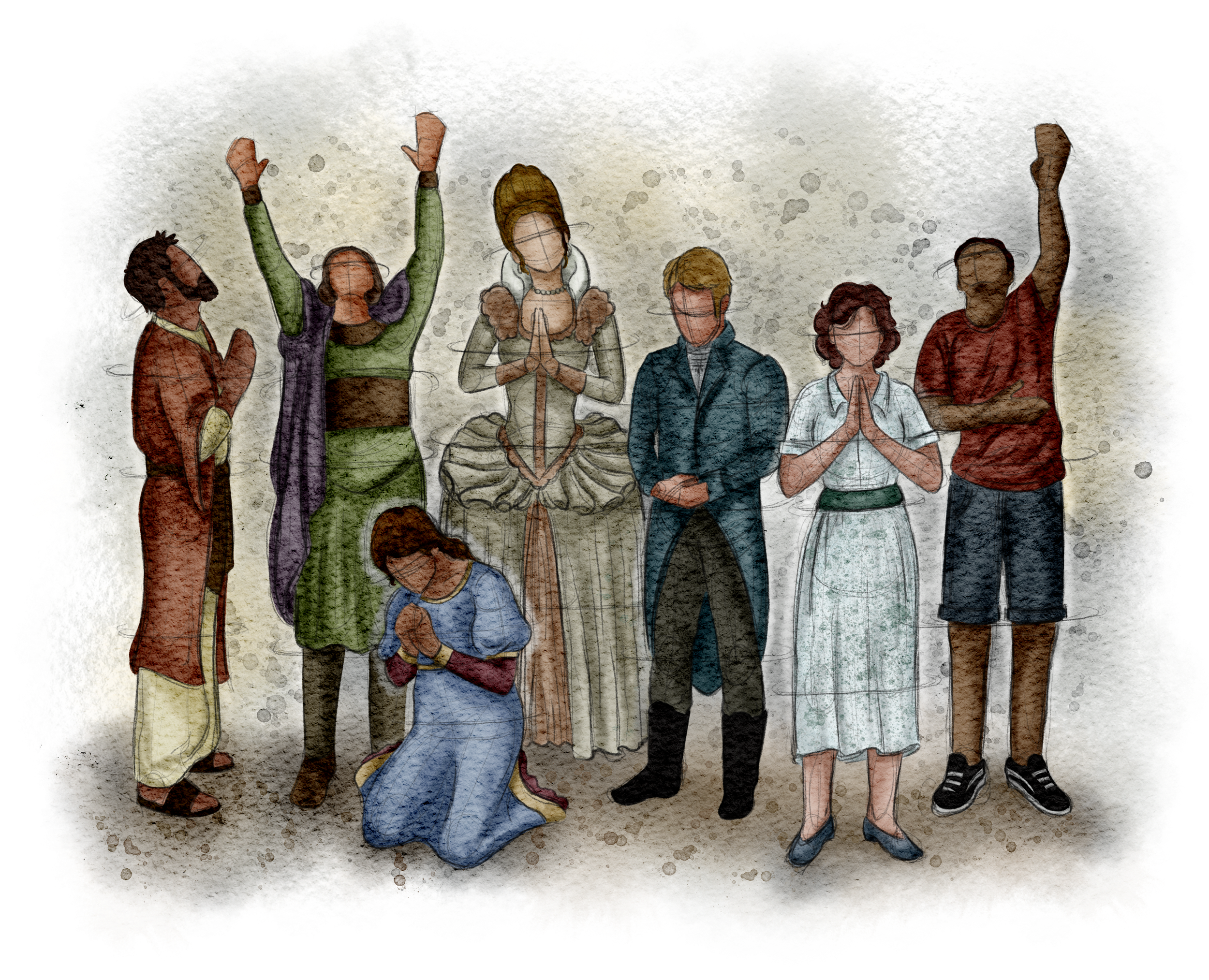 The Burns Creative, 40 Acts of Scripture, Watercolor, Bible Illustration, Scripture, The Passing of Time, The Church Waits, Present Day