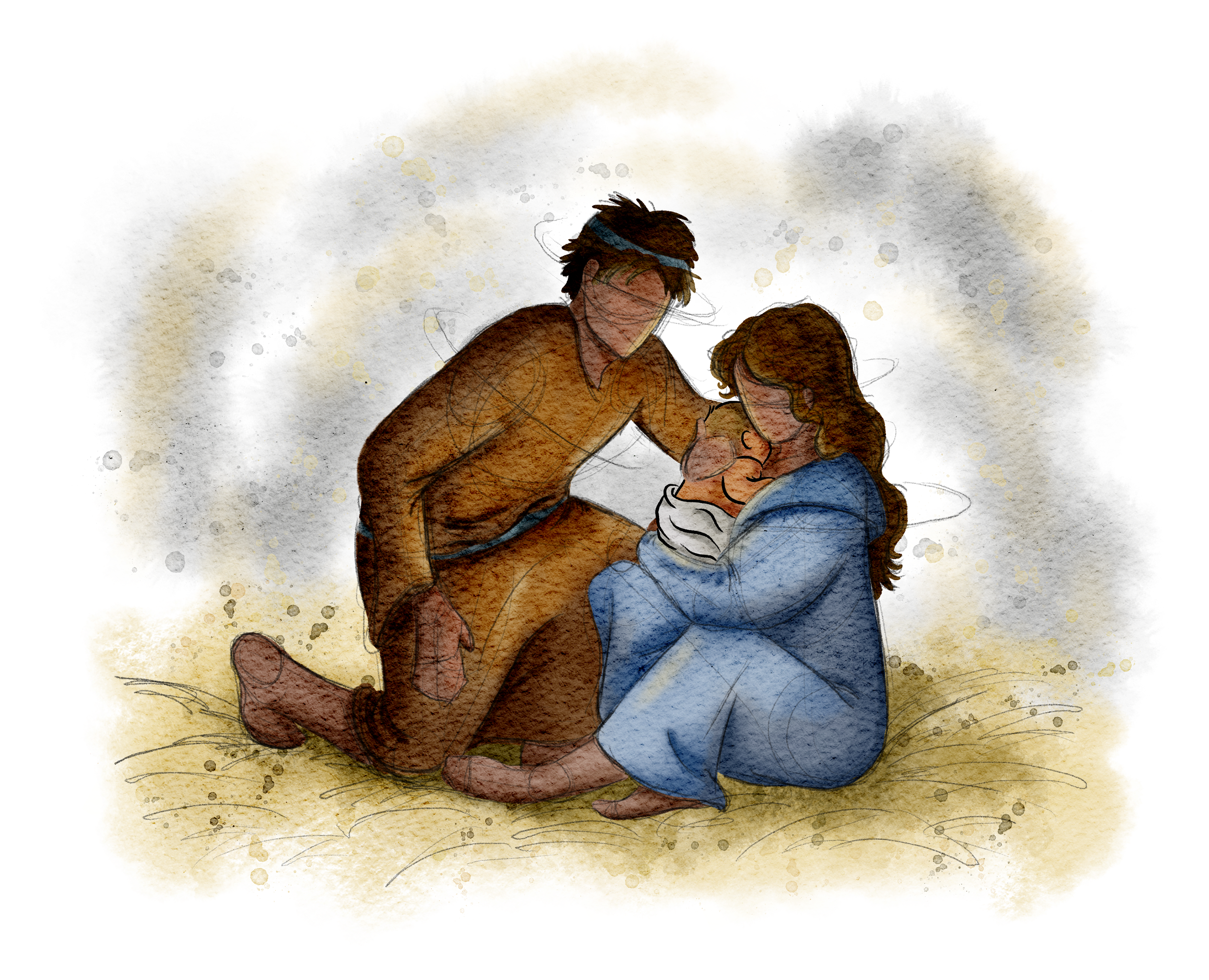 The Burns Creative, 40 Acts of Scripture, Watercolor, Bible Illustration, Scripture, Jesus is Born, Mary and Joseph, The First Christmas