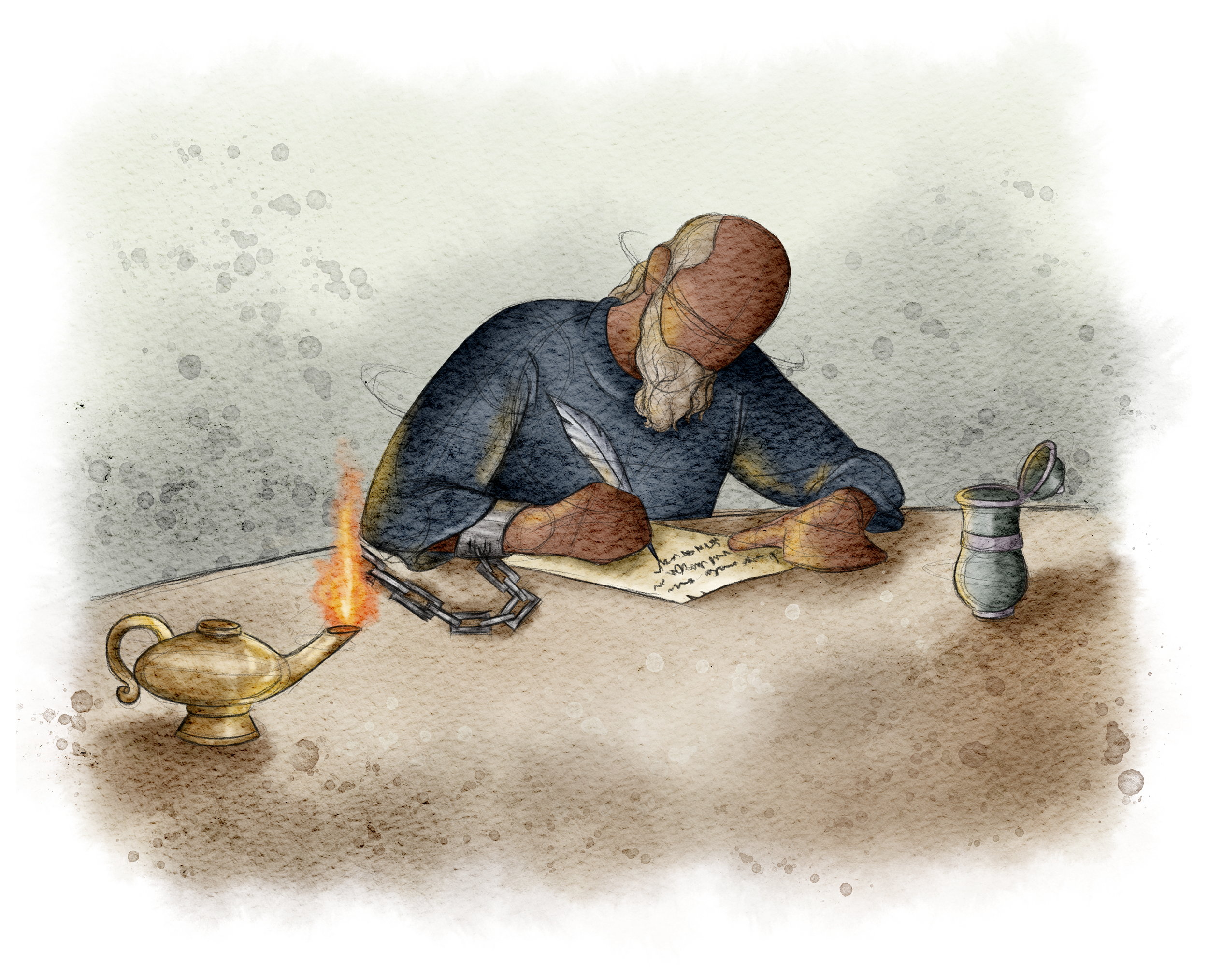 The Burns Creative, 40 Acts of Scripture, Watercolor, Bible Illustration, Scripture, Paul Writes Letters, Missionary, Church Grows