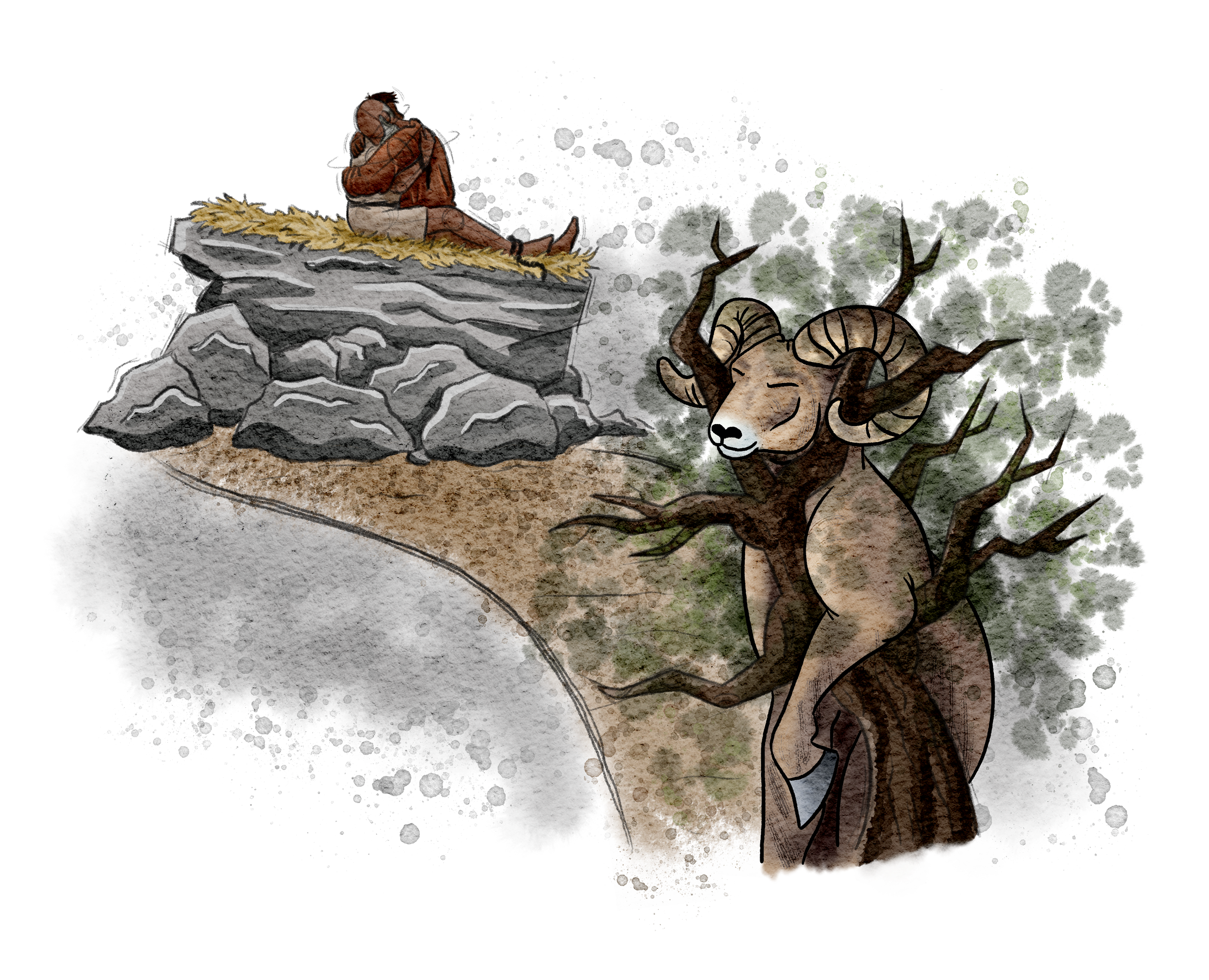 The Burns Creative, 40 Acts of Scripture, Watercolor, Bible Illustration, Scripture, Abraham and Issac, Sacrifice, God's Provision