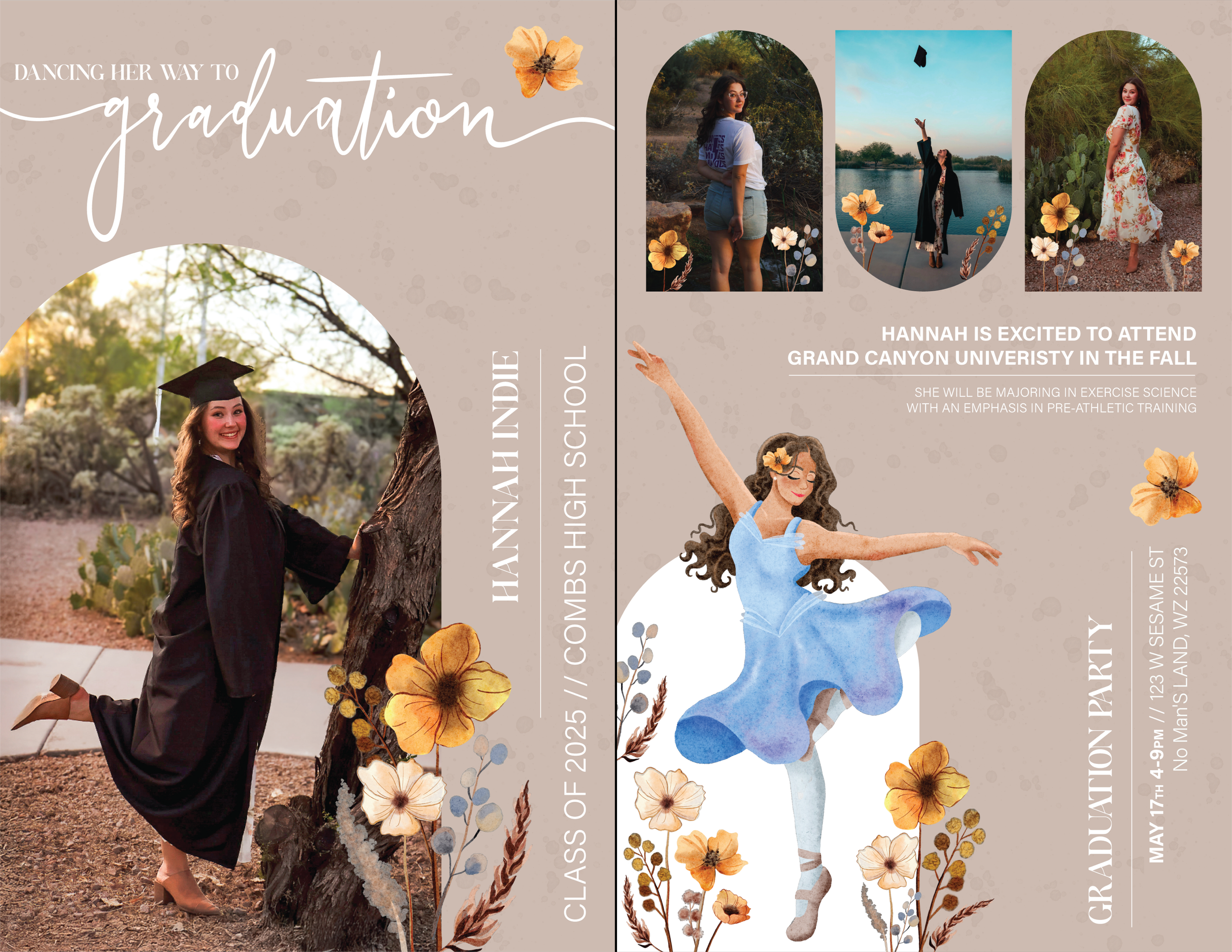 custom graduation card design for high school senior