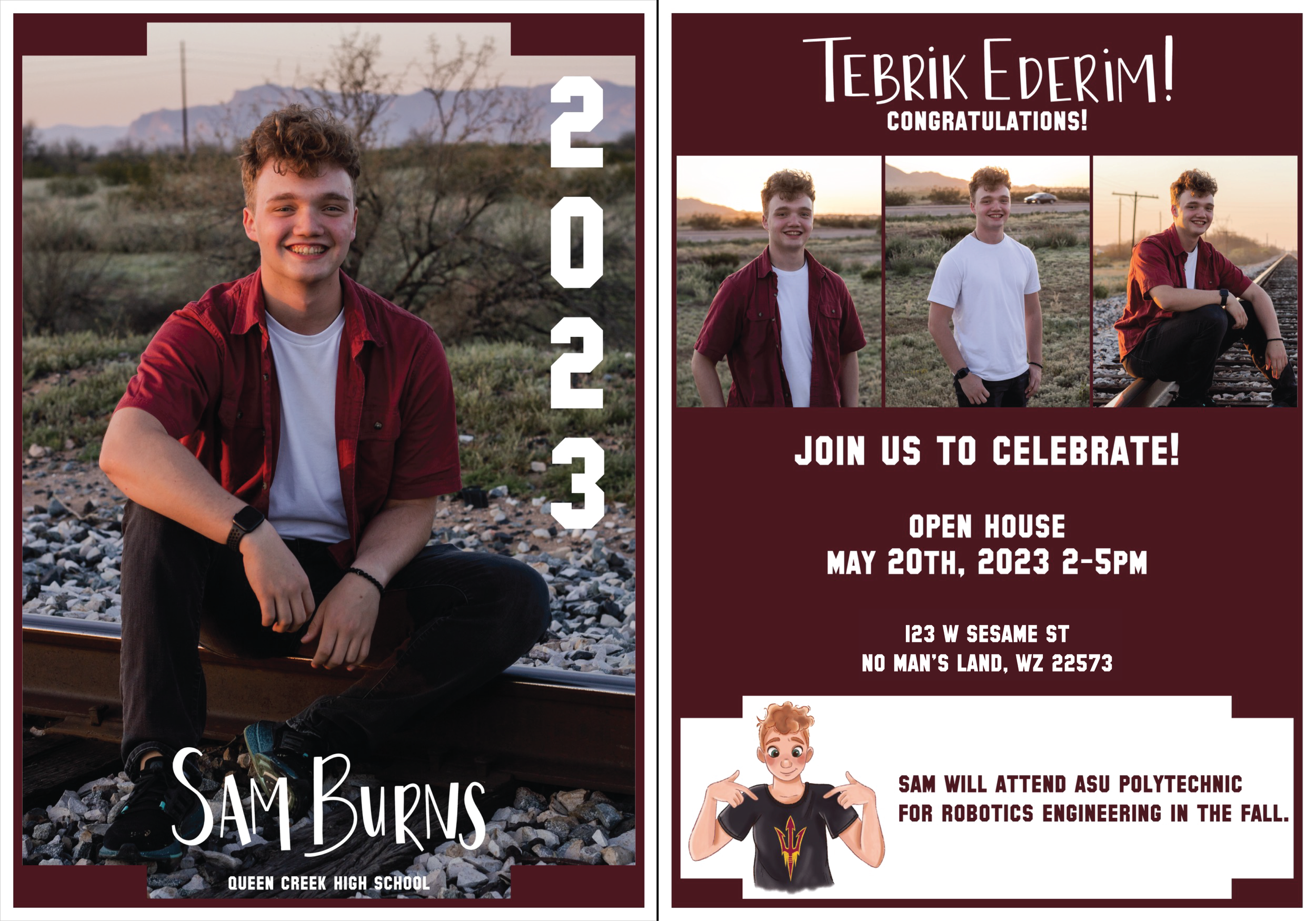 custom graduation card design for high school senior