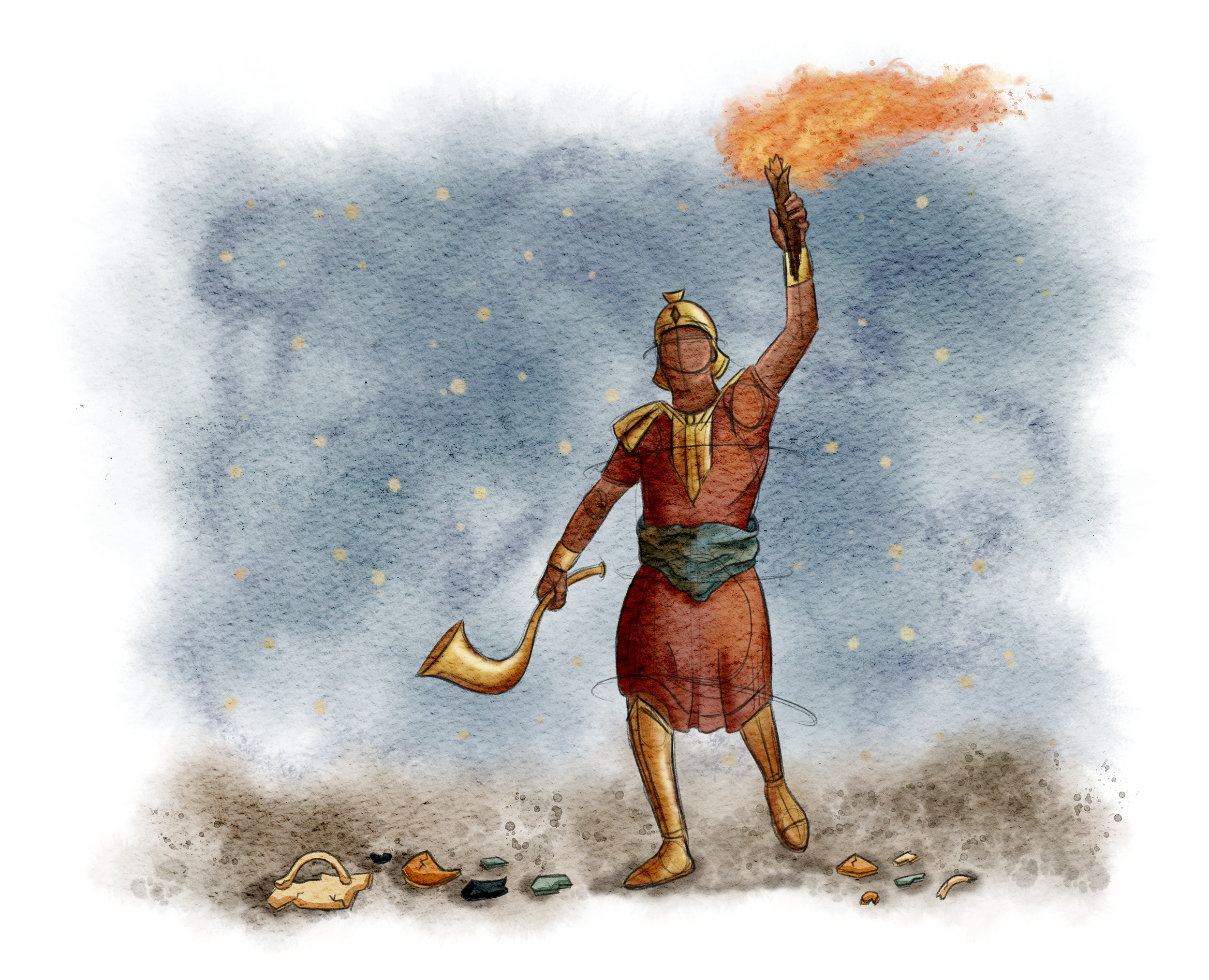 The Burns Creative, 40 Acts of Scripture, Watercolor, Bible Illustration, Scripture, Gideon, Israelites, Judges