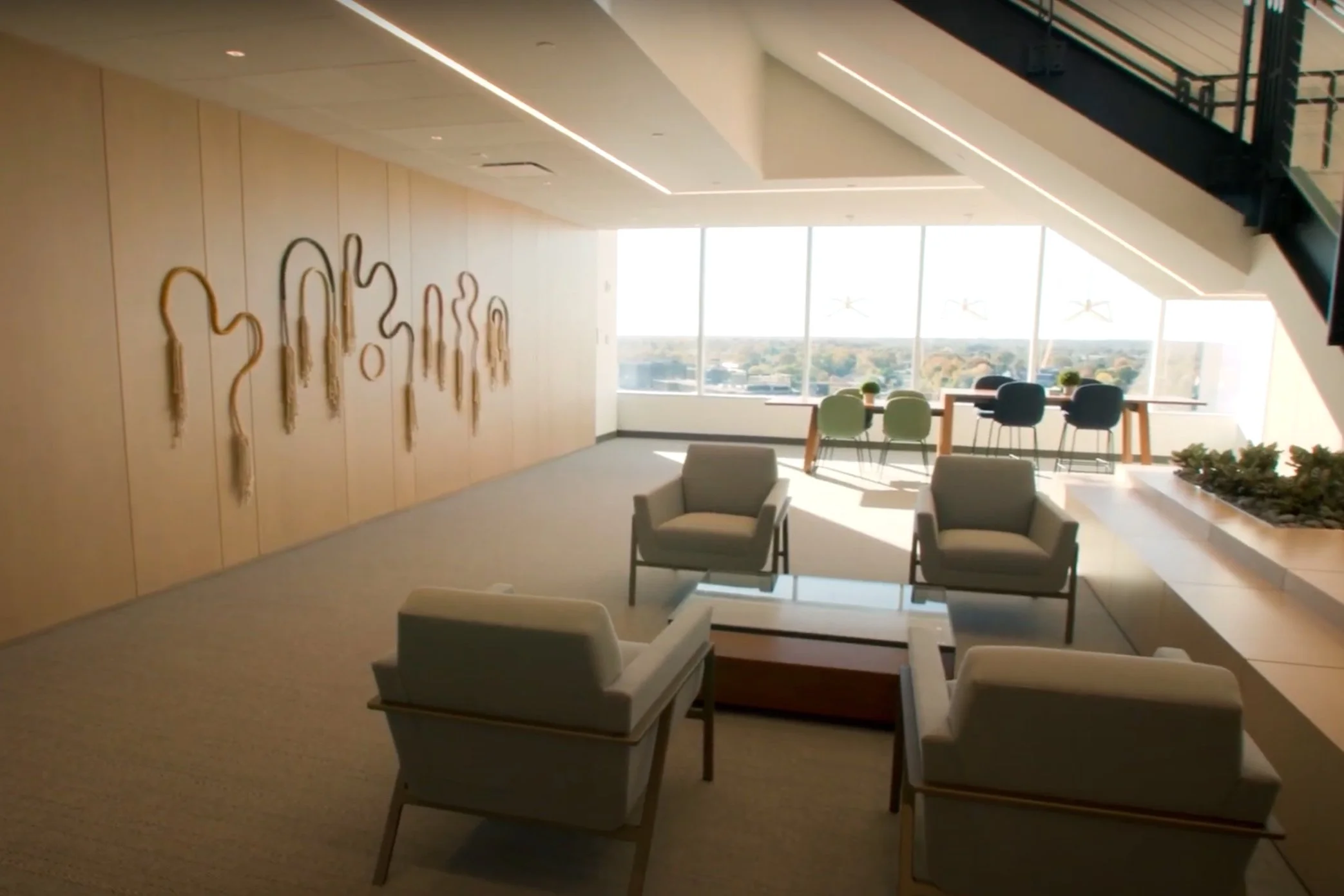 Wrapped Fiber Wall Sculptures by FIBROUS for Charter Communications Headquarters