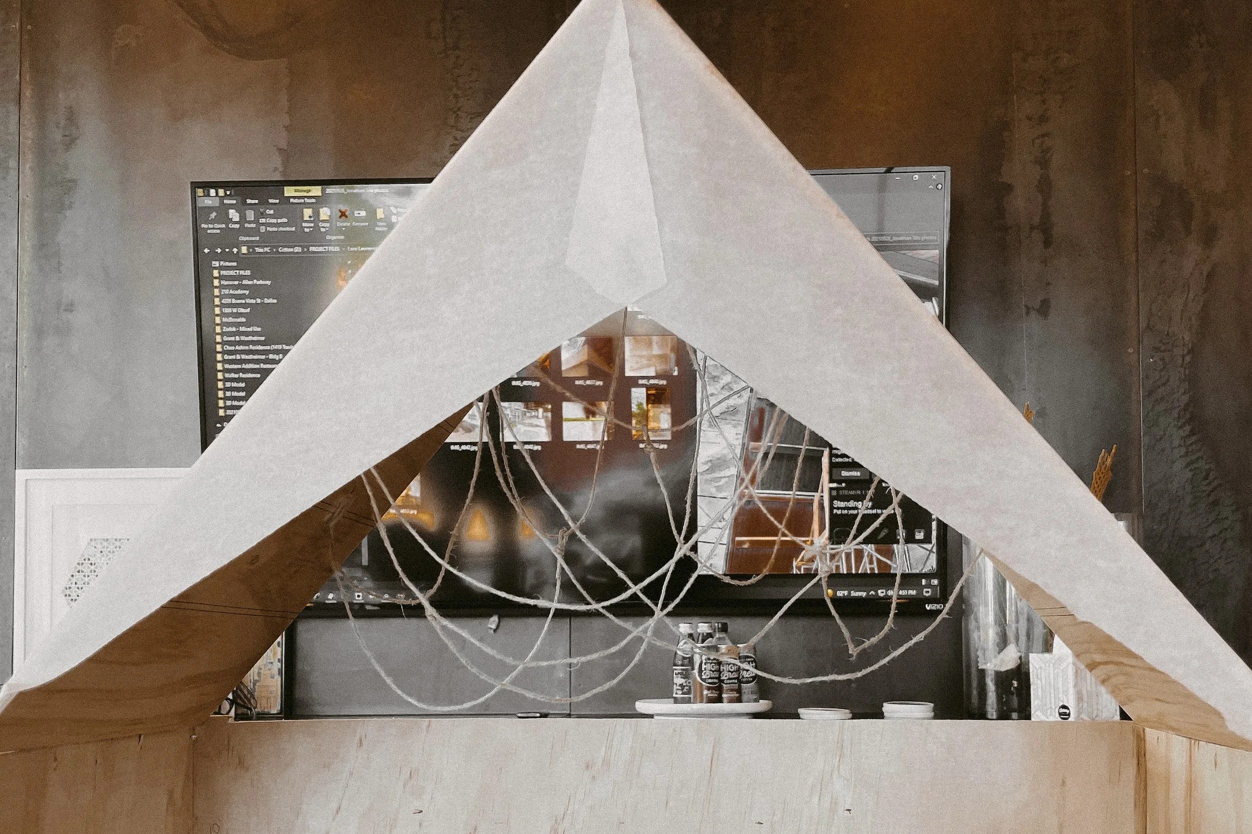 Loro Houston Patio Ceiling Rope Installation Small Scale Mockup