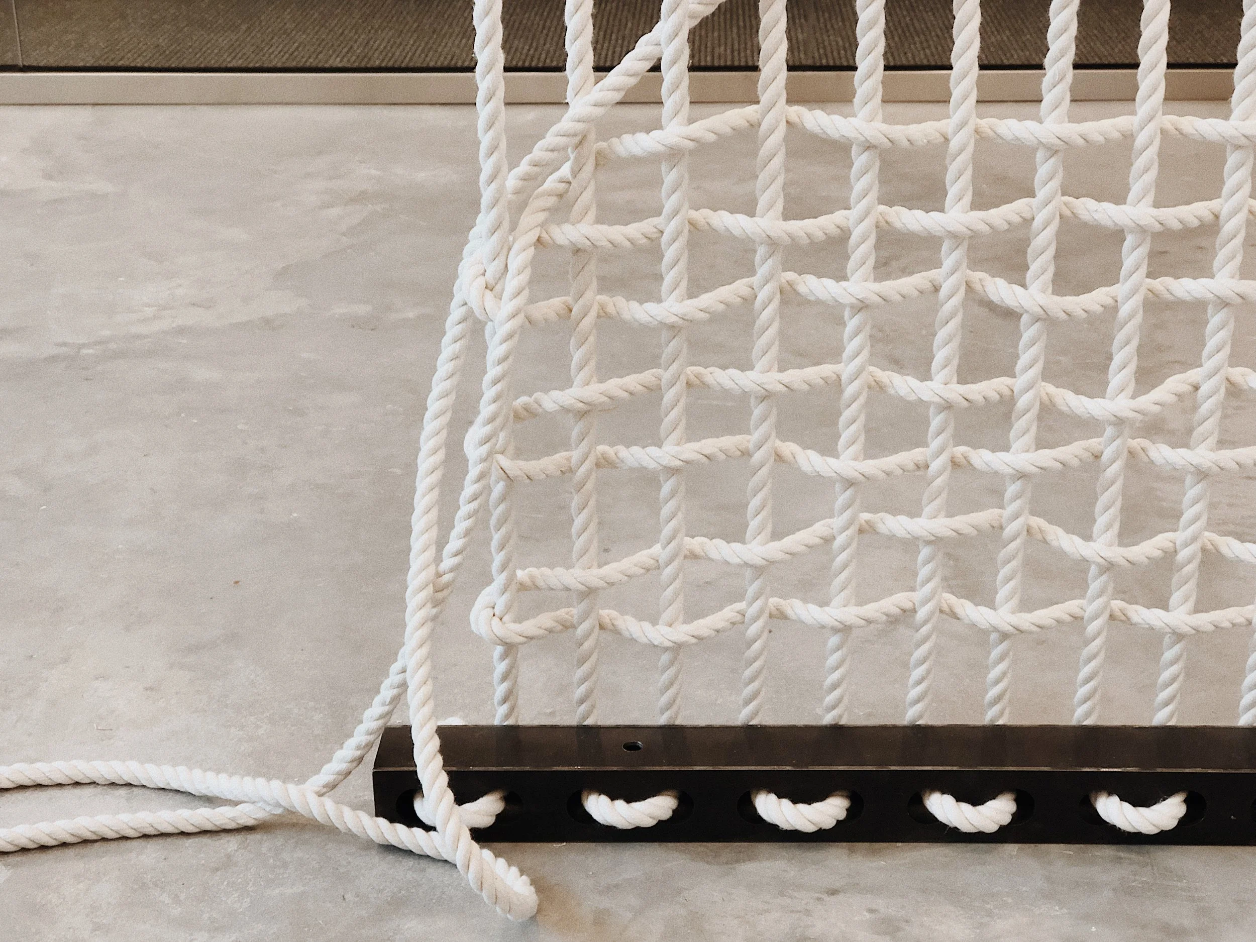 Cotton Rope Wall Office Lobby Room Divider Installation - In Progress by FIBROUS
