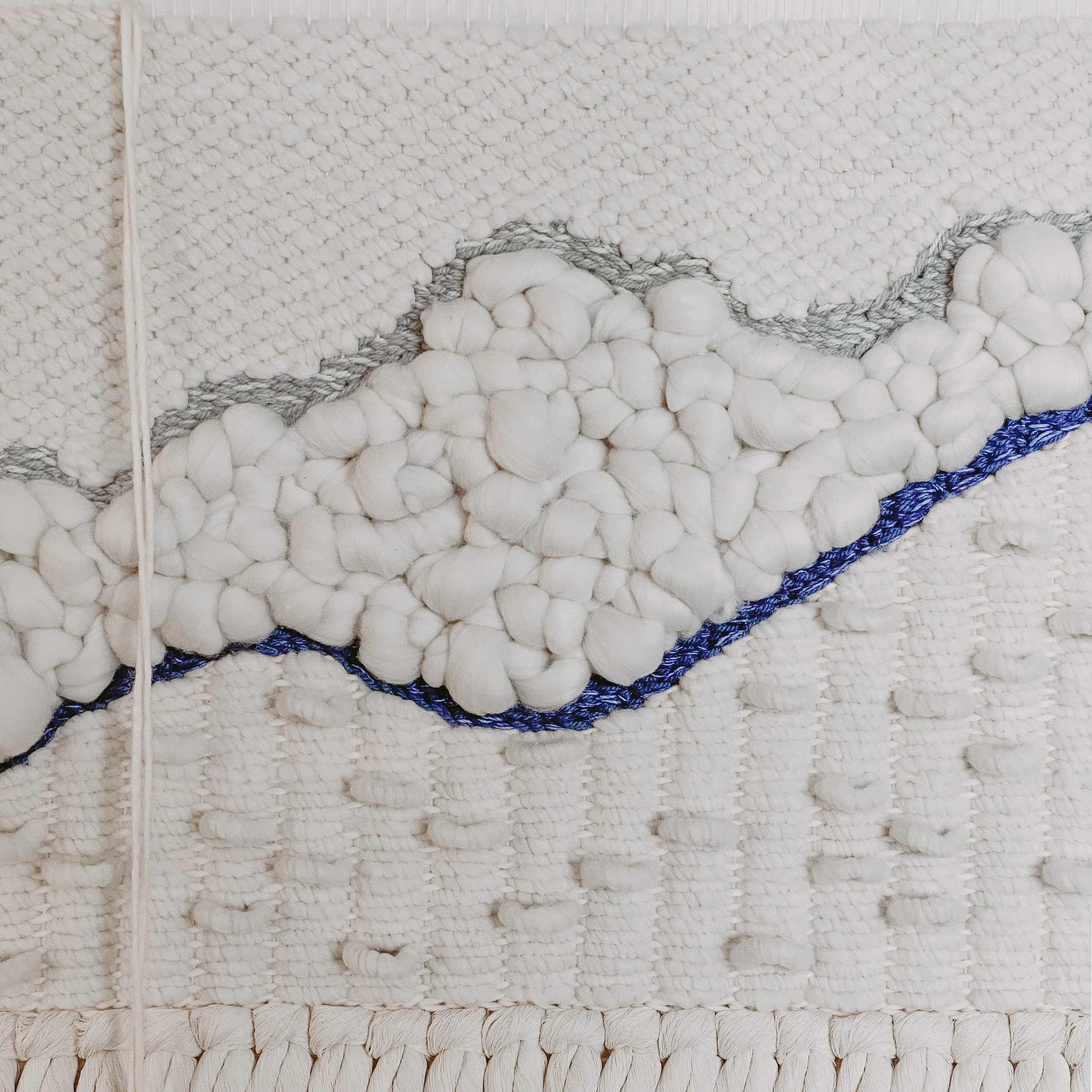 In-Progress Detail of Custom Large Woven Wall Hanging by FIBROUS