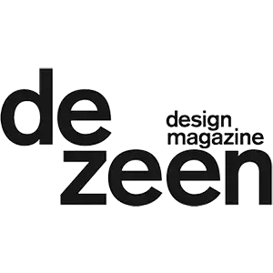 Dezeen Design Magazine Logo featuring a FIBROUS rope installation
