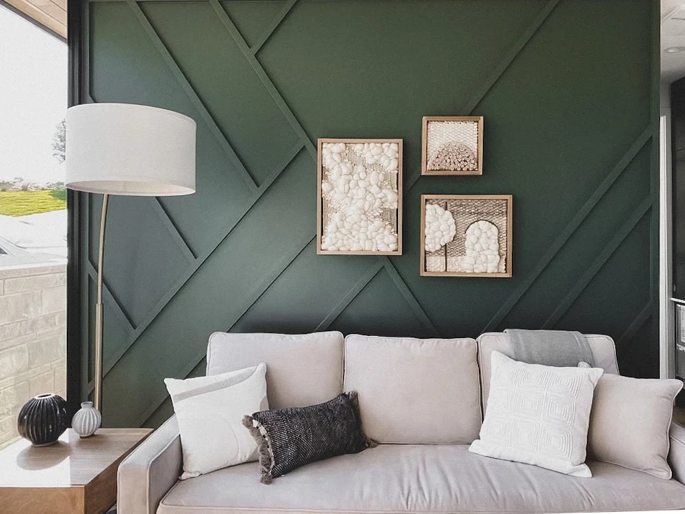 Custom Framed Weavings by FIBROUS for Guesthouse Living Area