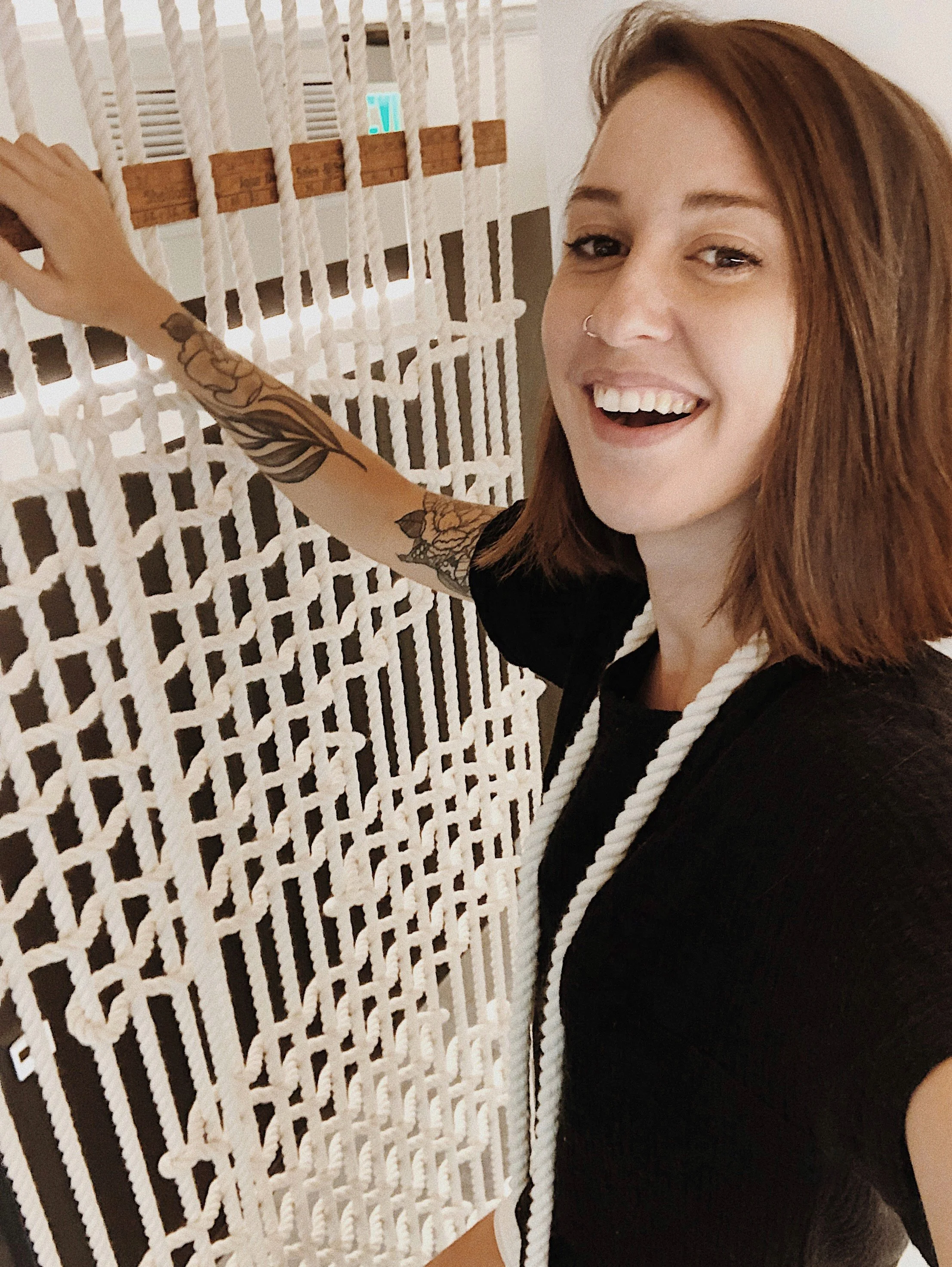 Cotton Rope Wall Office Lobby Room Divider Installation - In Progress by FIBROUS