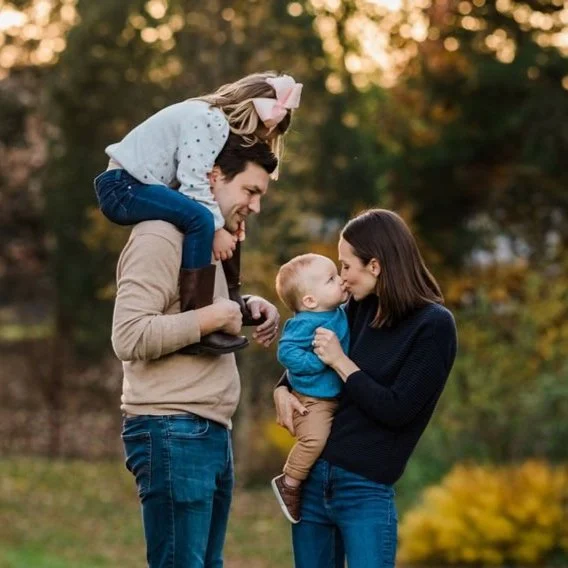 family having fun in Northern Virginia, taken by outdoor family photographer