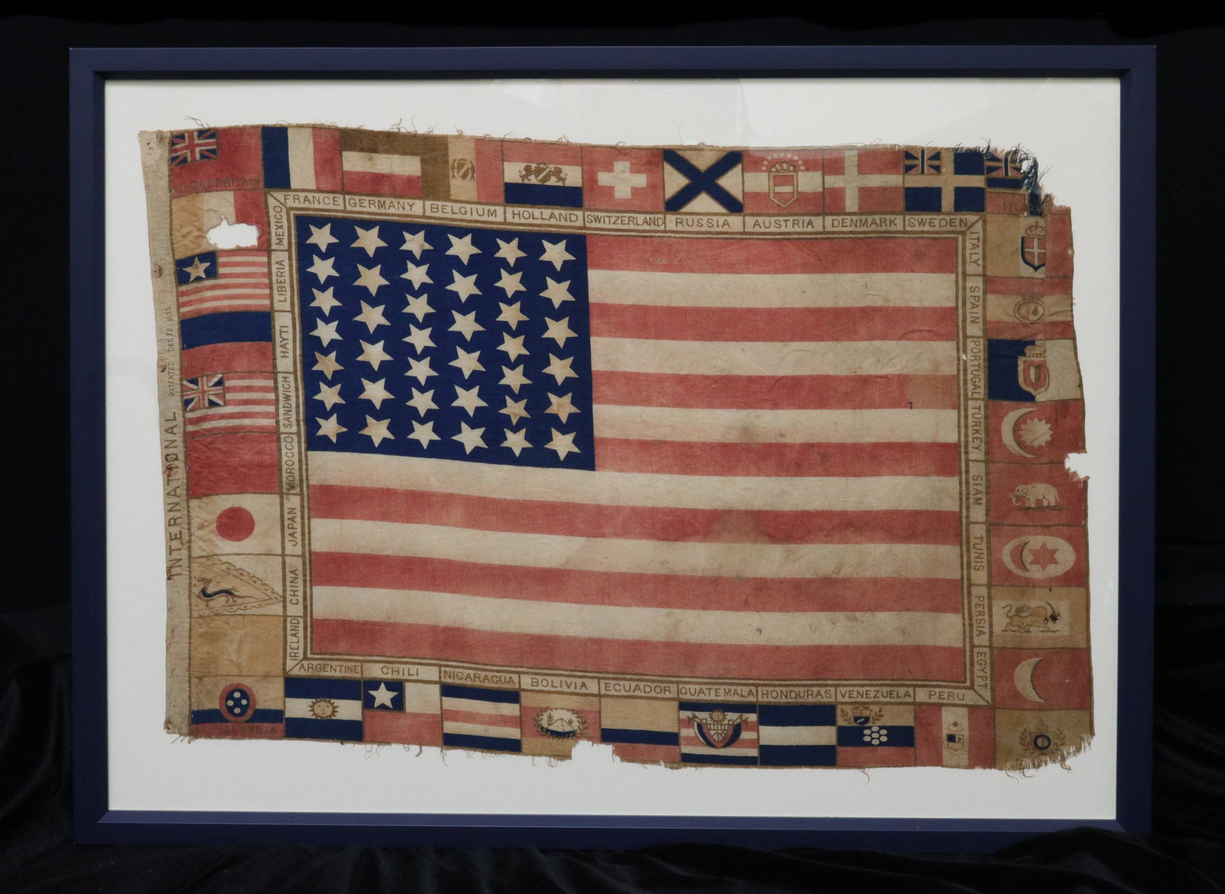 Framed Antique Flag