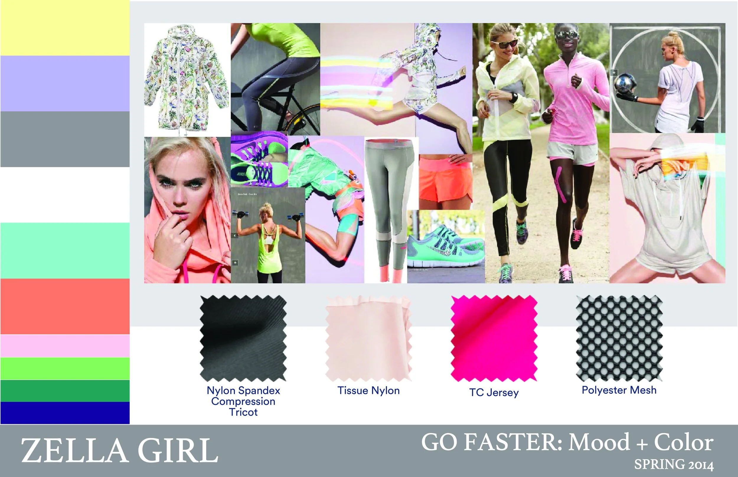 In Spring 2014, I designed Go Faster for Zella Girl, Nordstrom’s private label activewear line. Inspired by the growing movement of young girls stepping into the fitness spotlight, the collection was created to help them look and feel their best in s