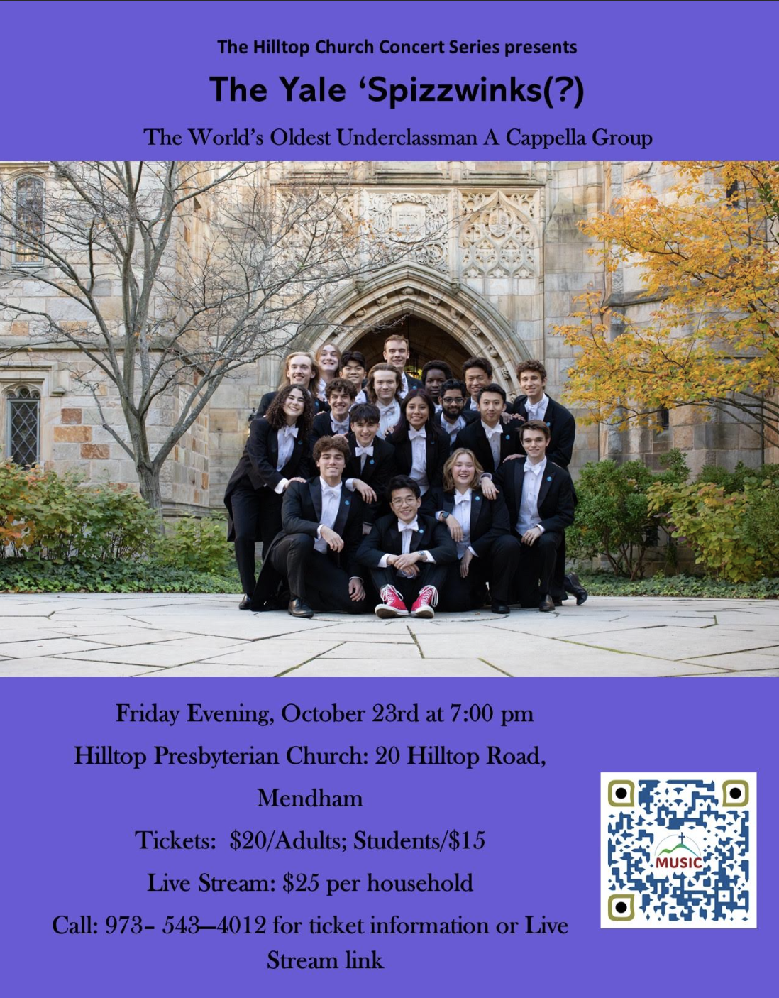 Hilltop Concert Series: The Yale "‘Spizzwicks?’ — The Oldest Underclassman A Cappella Ensemble in the World (1914)