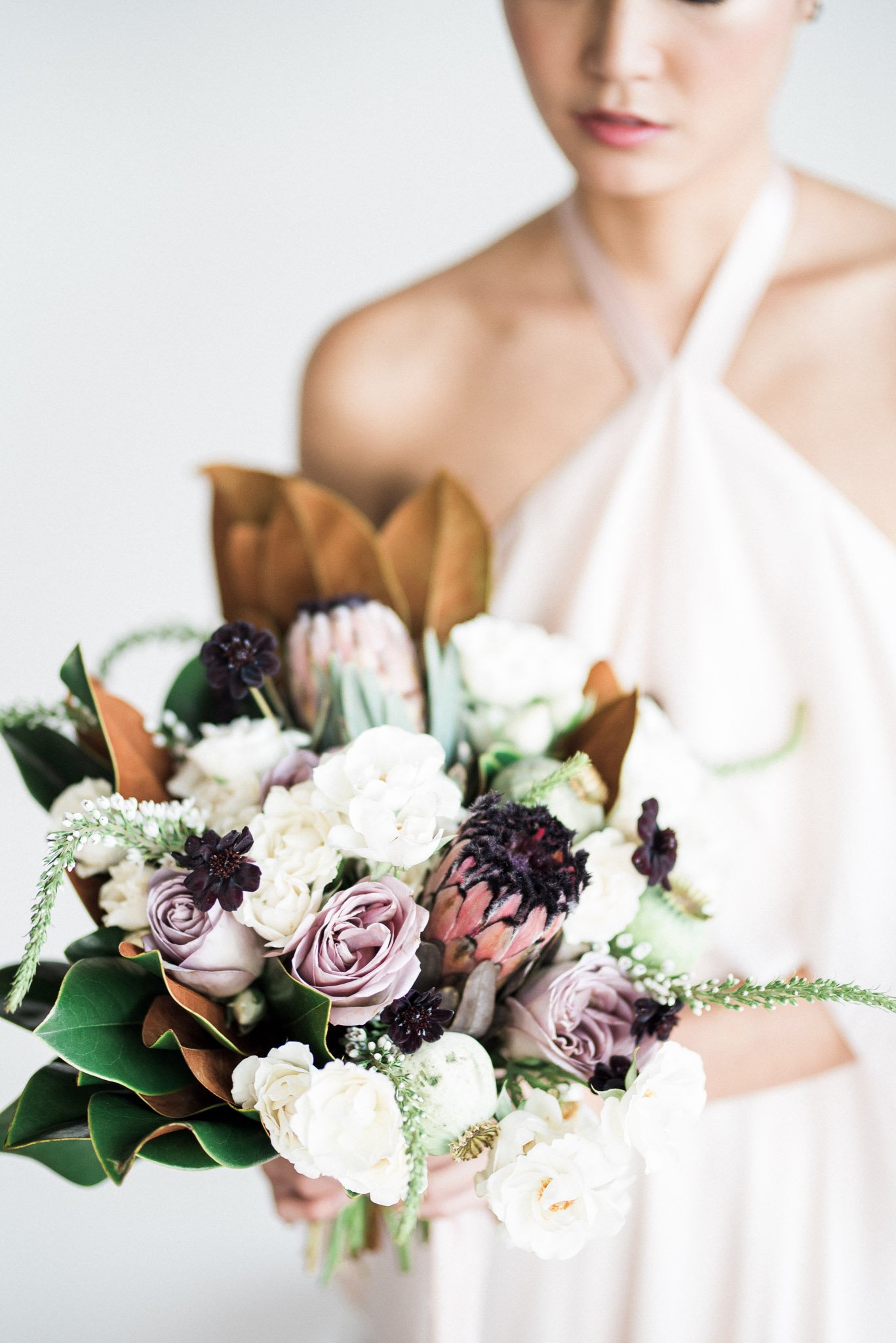  bride with wedding flowers in Las Vegas 