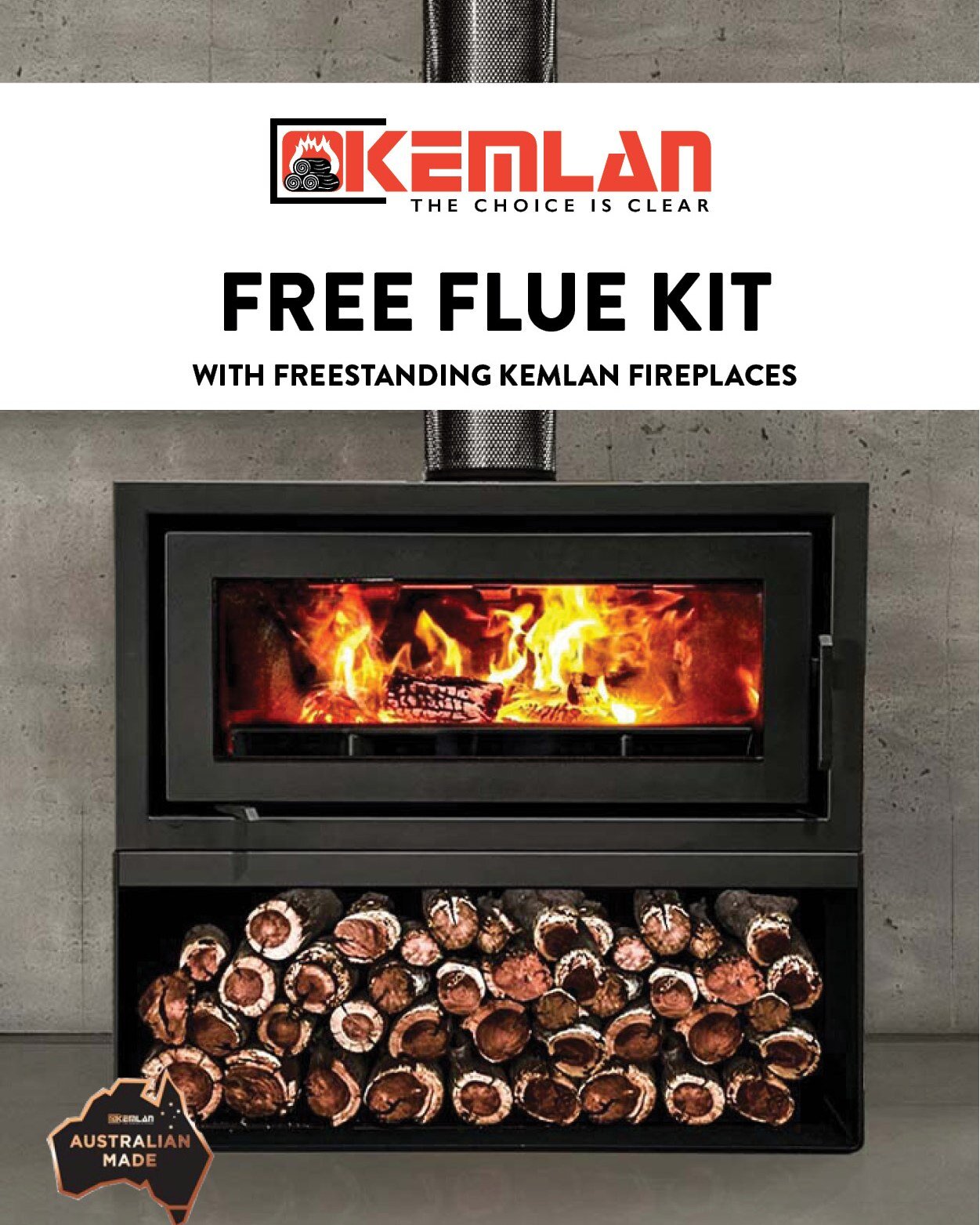 FREE FLUE WITH FREESTANDING KEMLAN FIREPLACES

String &amp; Salt Kitchen are your local Kemlan specialist and are West Gippsland's only independently owned appliance retailer. We offer a full service including free storage, free delivery and free rem