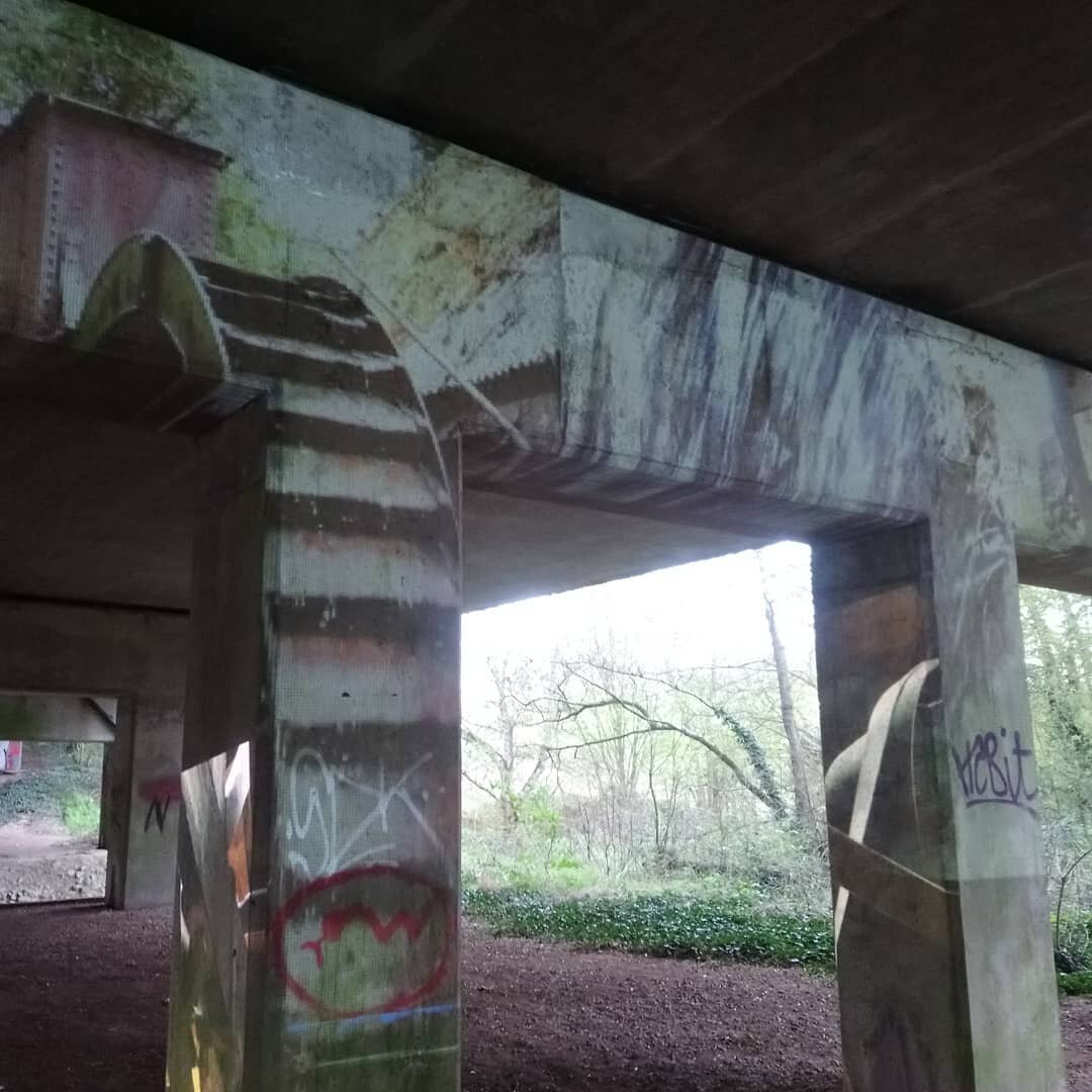 Testing film projection out in Arrow Valley #scour art project, #art #Arrow