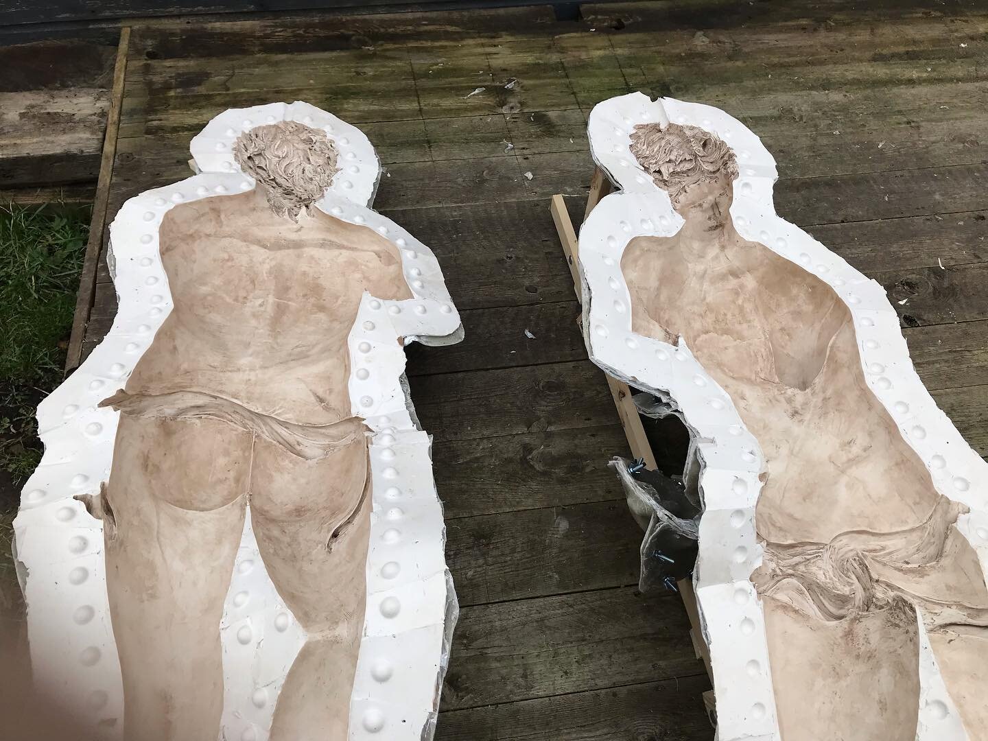 Latest project moulding a sculpture of Apollo for @clivedenconservation #art #sculpture #Apollo #mouldmaking #clay