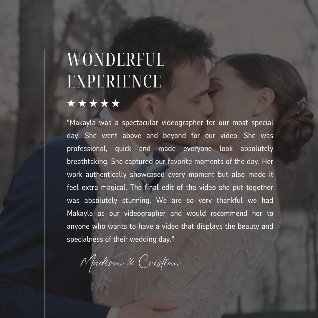 Capturing Madison &amp; Cristian&rsquo;s love was pure magic ✨ So grateful for these kind words! 💍❤️