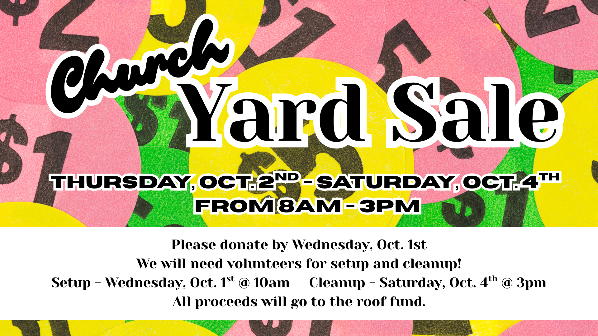 Fall Church Yard Sale October 2025