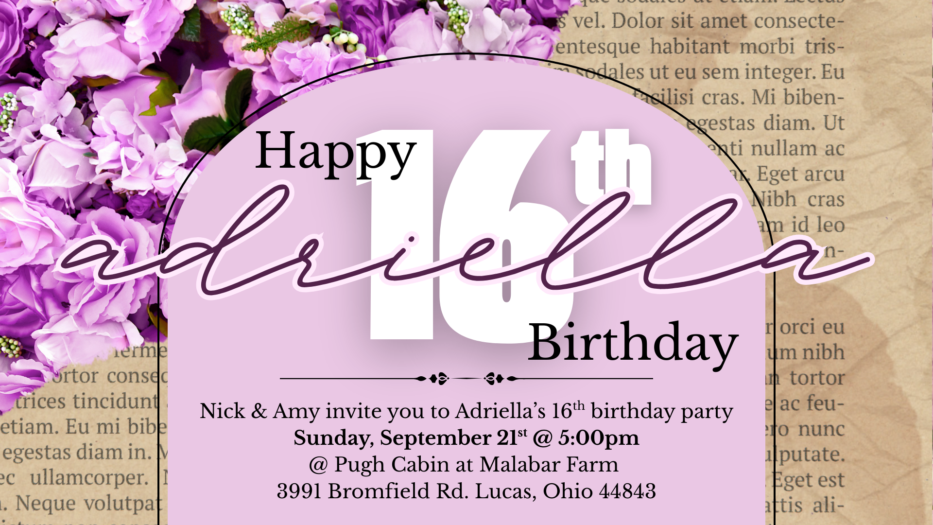 Adriella's 16th Birthday Party September 2025