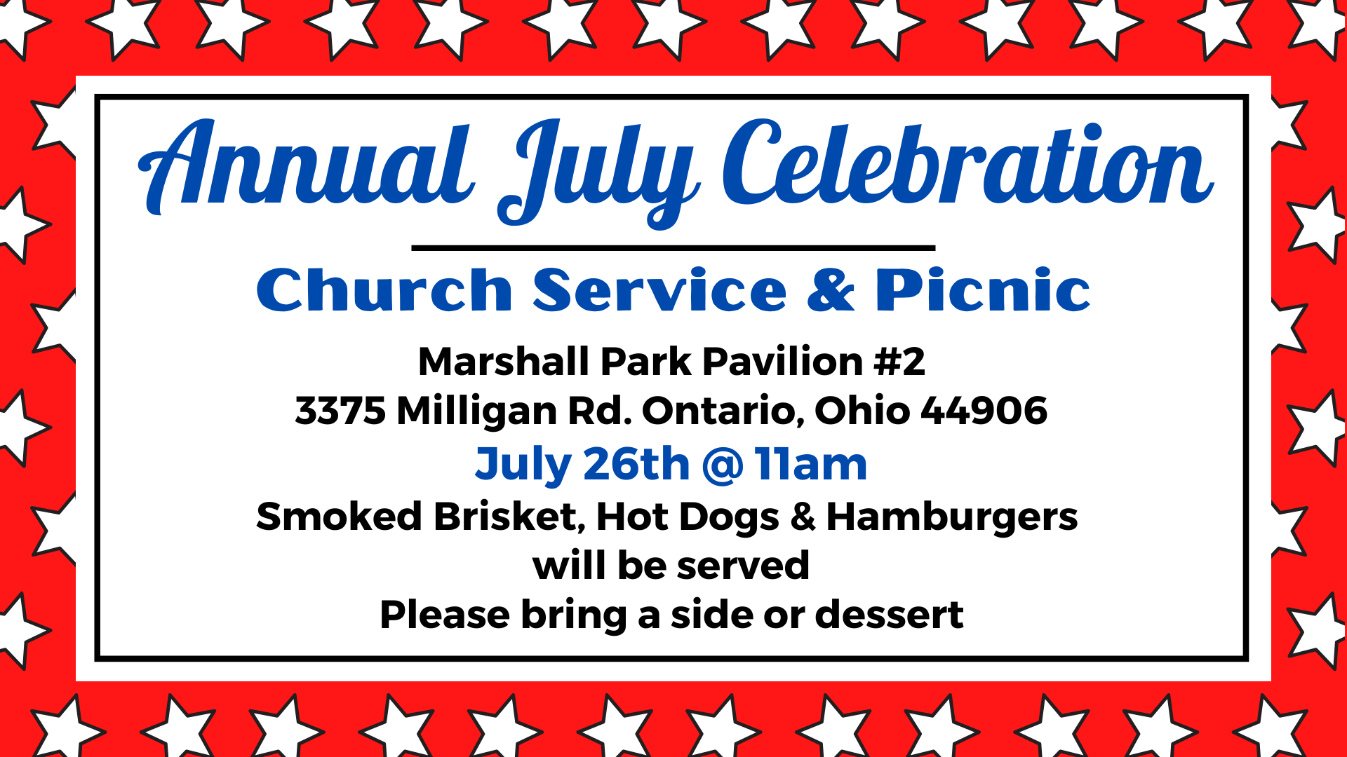 July Church Service and Picnic 2026