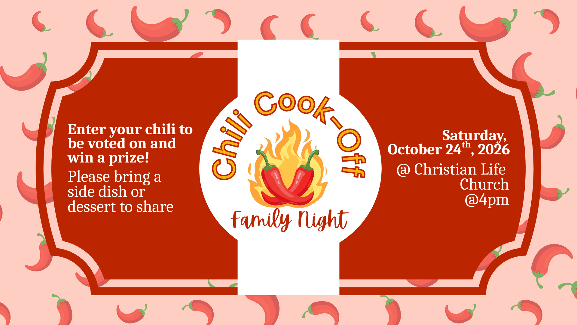Family Night and Chili Cook-Off October 2026