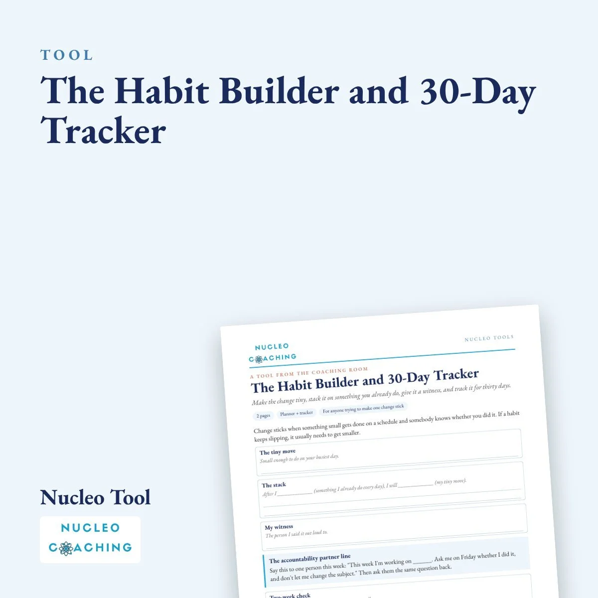 The Habit Builder and 30-Day Tracker