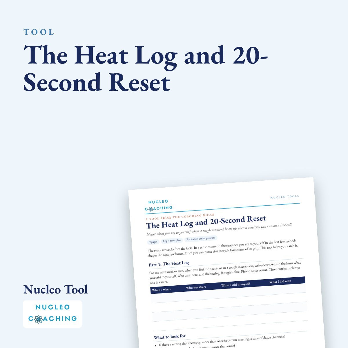 The Heat Log and 20-Second Reset