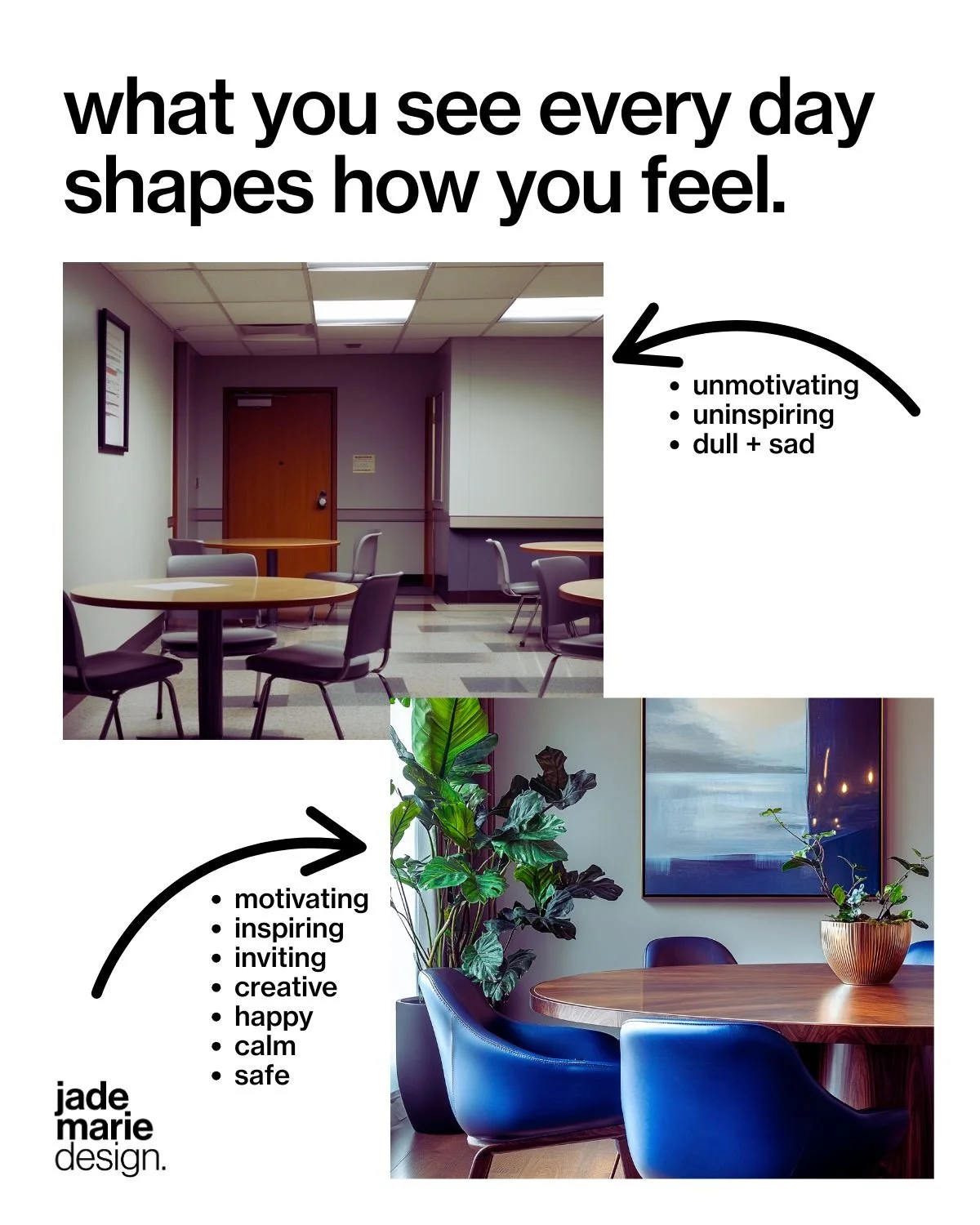 business environments old and cold photo and a new fresh happy space