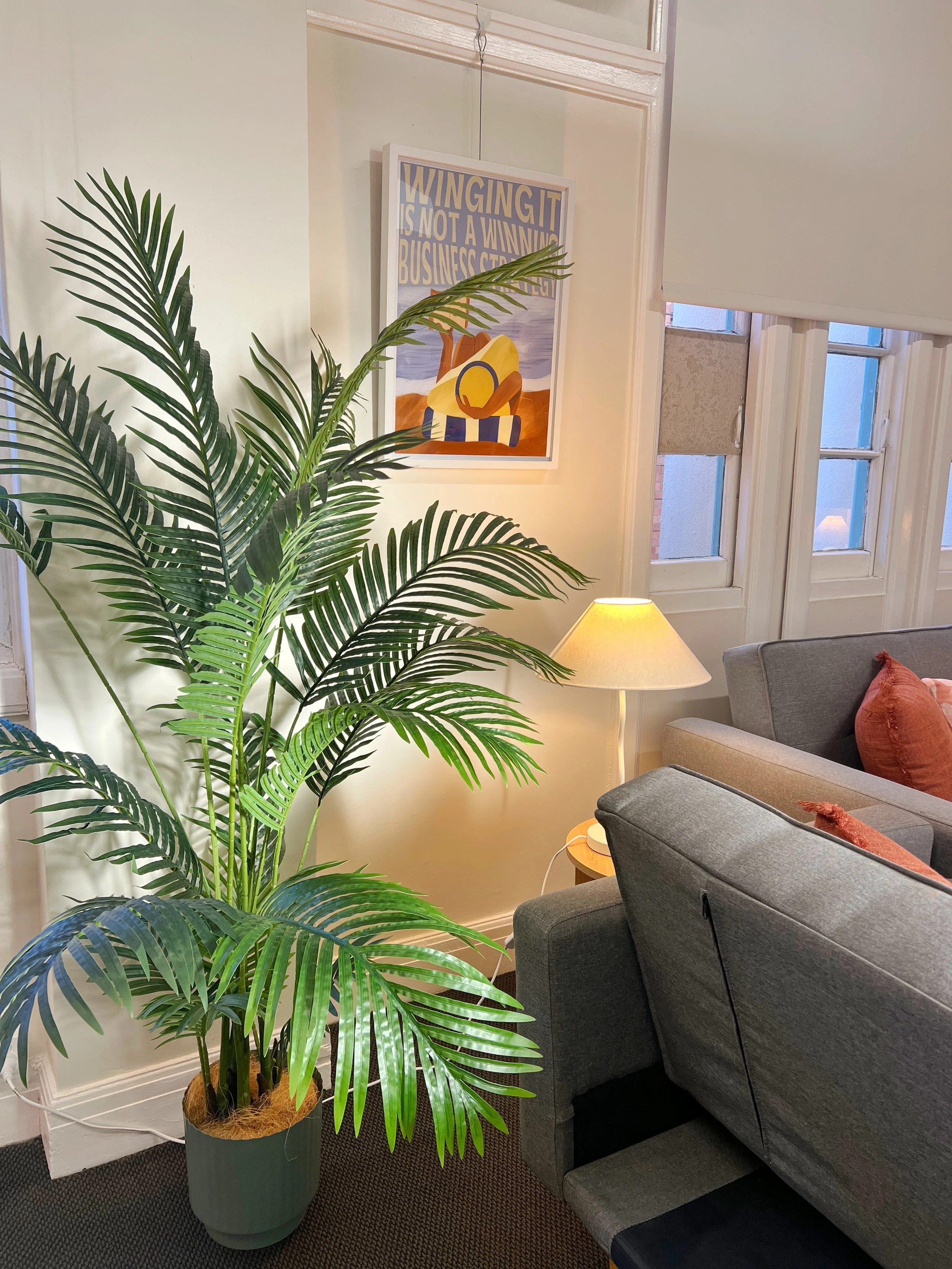 Office refresh, lamp, palm tree, artwork, 2026