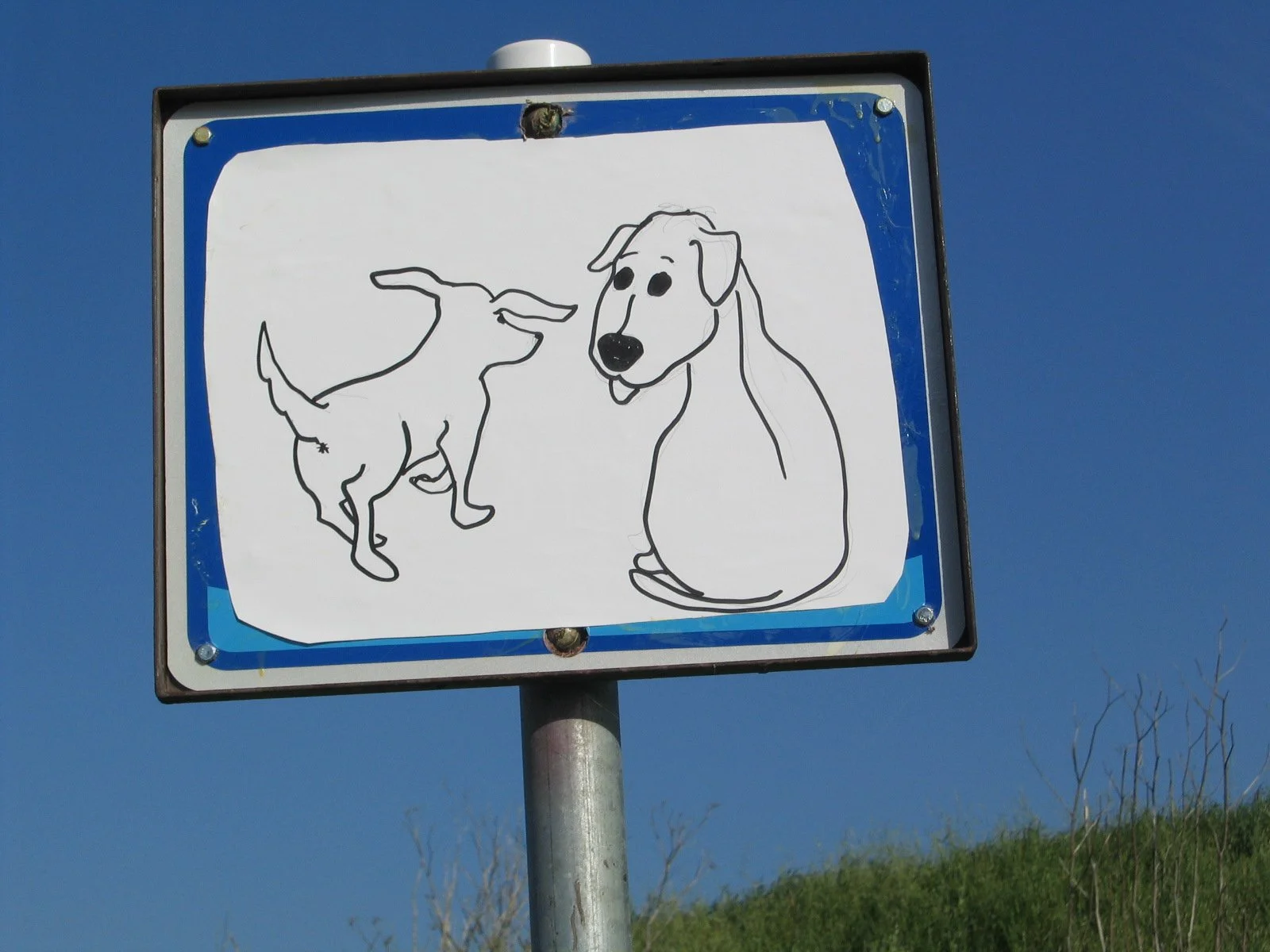 Covering up a leash law sign