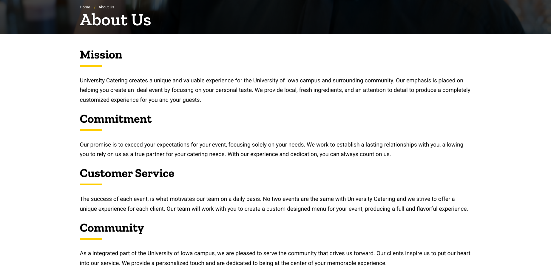 This page was the current design before an improved mockup version was created by myself.