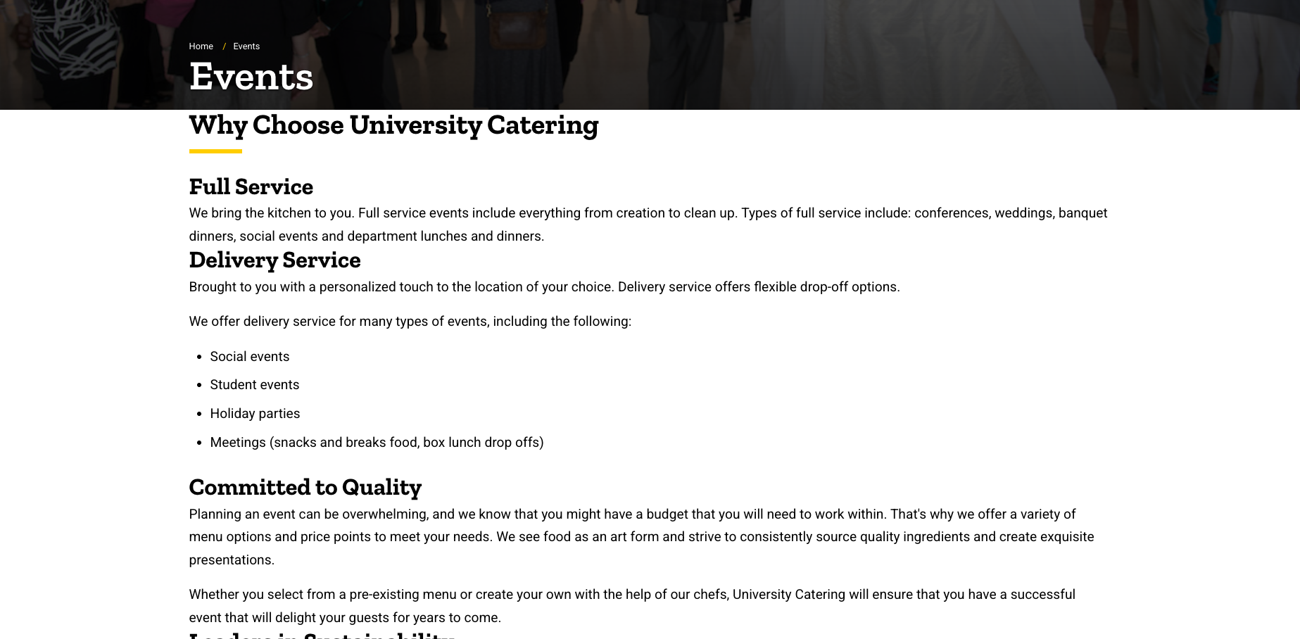This page was the current design before an improved mockup version was created by myself.