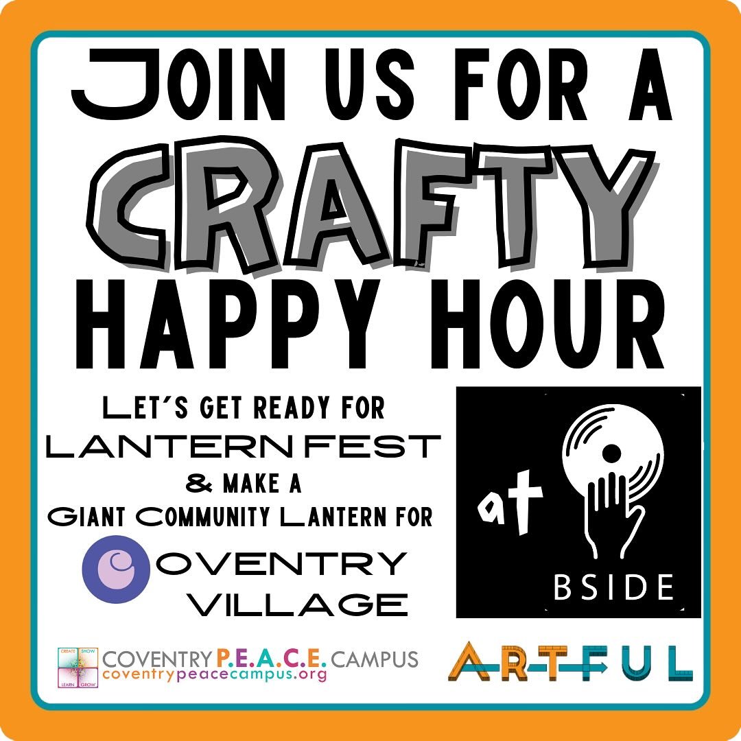 This Friday I&rsquo;m hosting a Crafty Hour! Come make stuff!@bsidecoventry @thegrogshop @coventry_village 
With @artful_cleveland &amp; @coventrypeacecampus