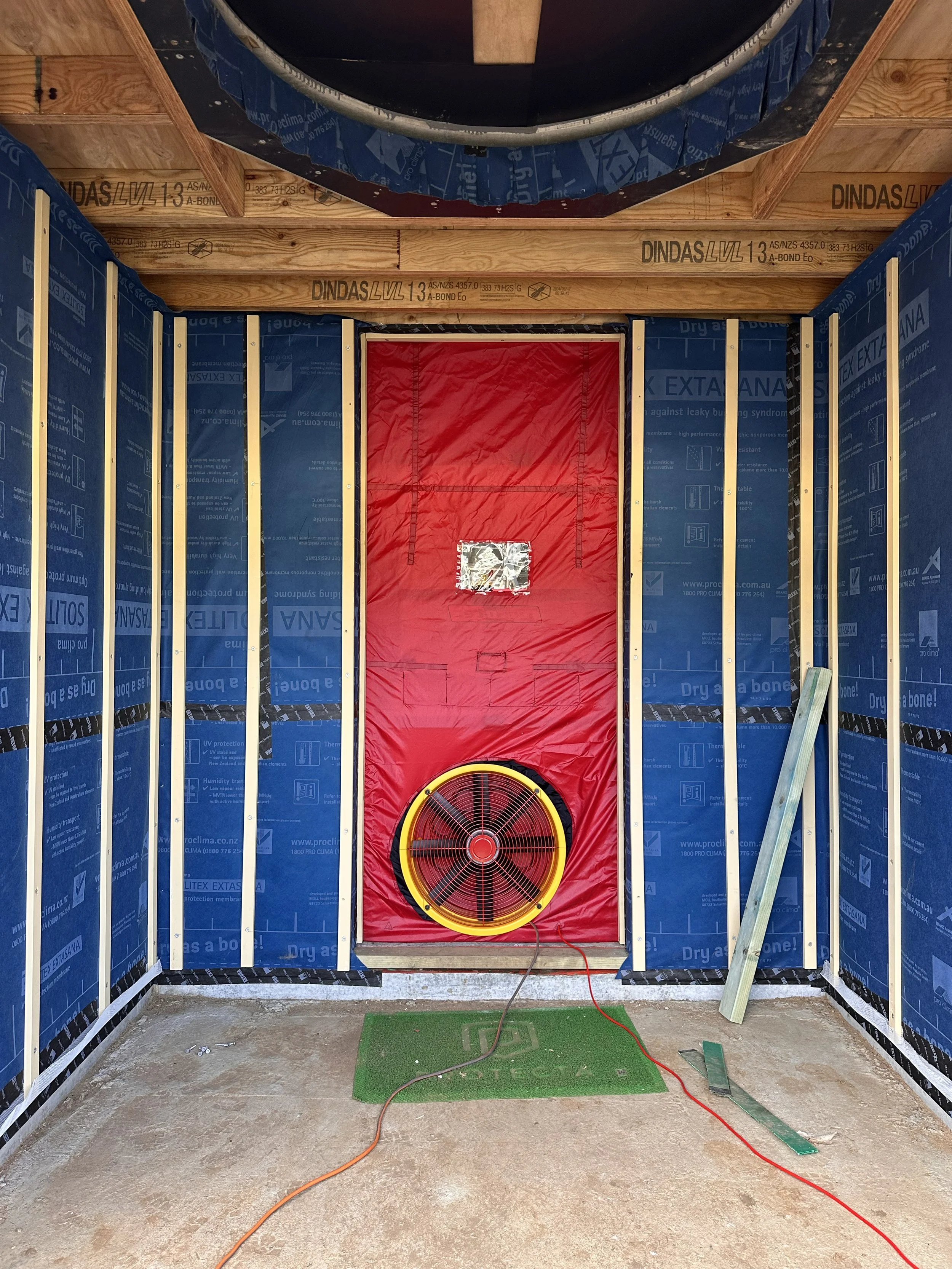 Noto Progress | Blower Door Testing