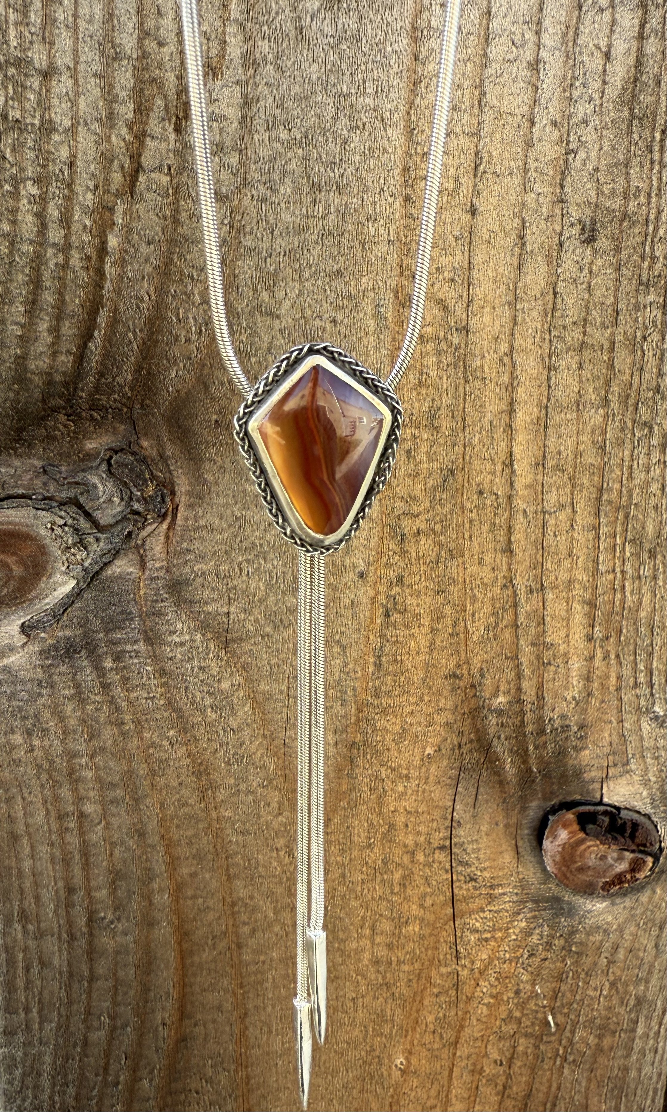 Mexican Agate Bolo Chain