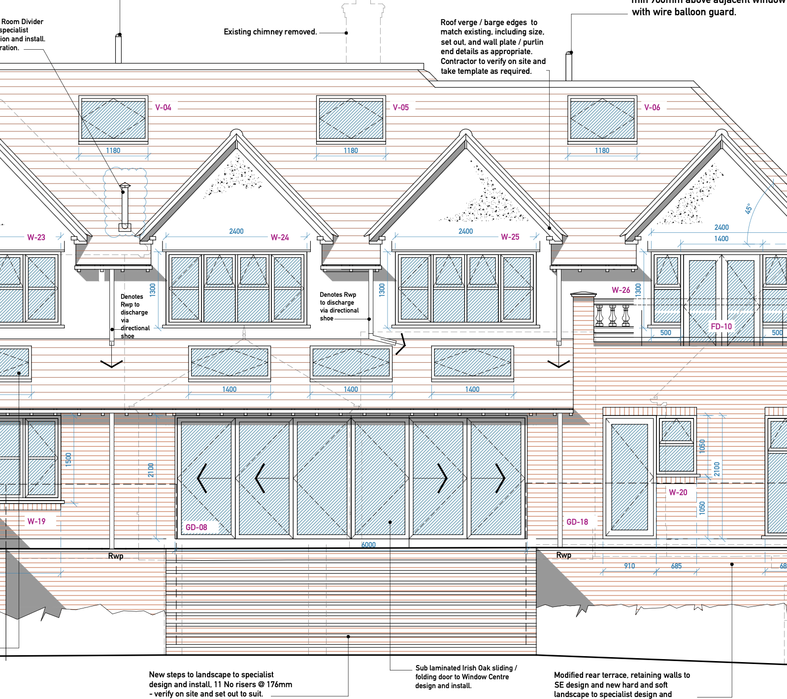 Hampton Architecture Building Regulations Drawing - Extension Elevations