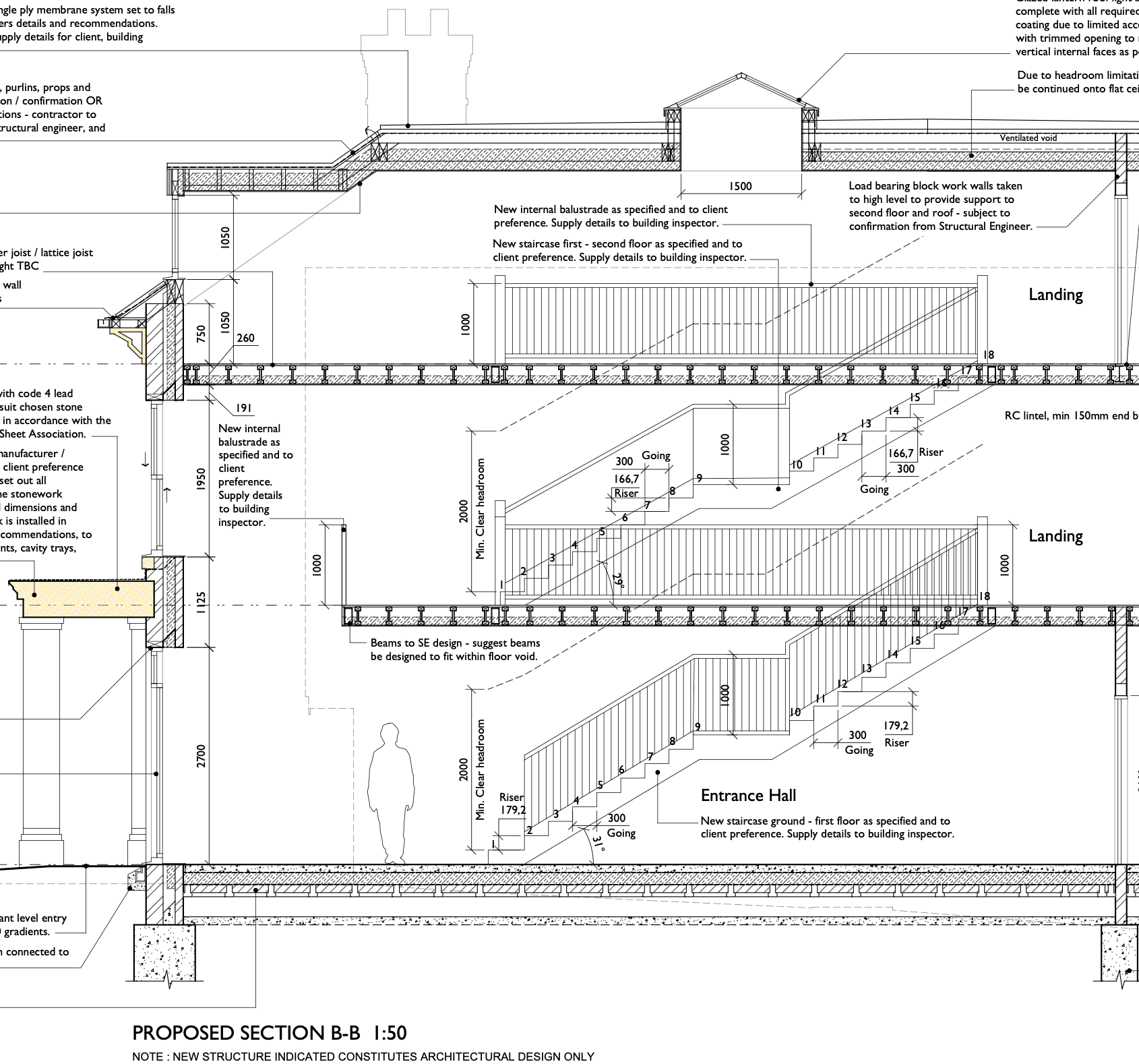 Hampton Architecture Building Regulations Drawing - Section - New Build