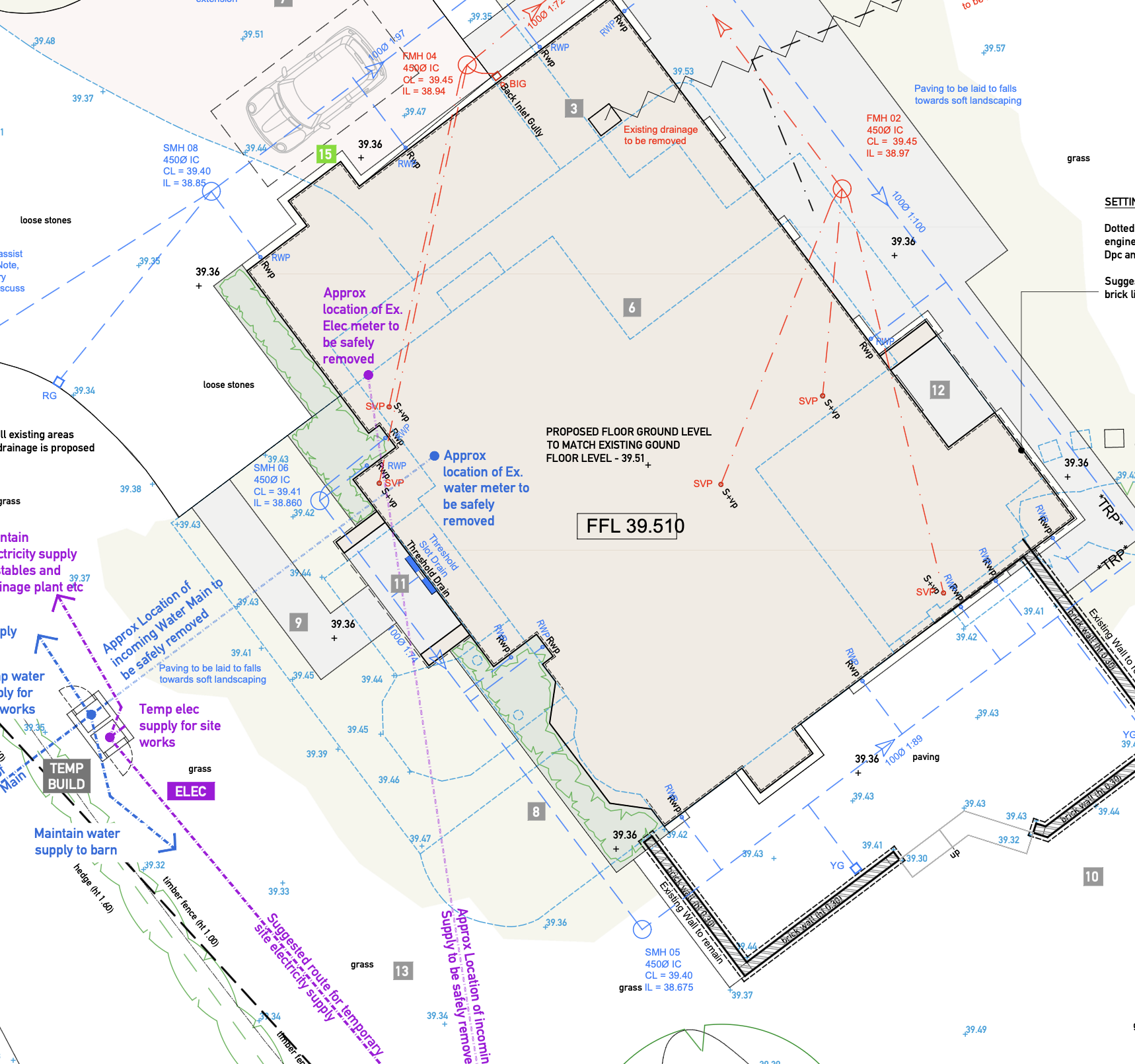 Hampton Architecture Building Regulations Drawing - Site Plan New Build
