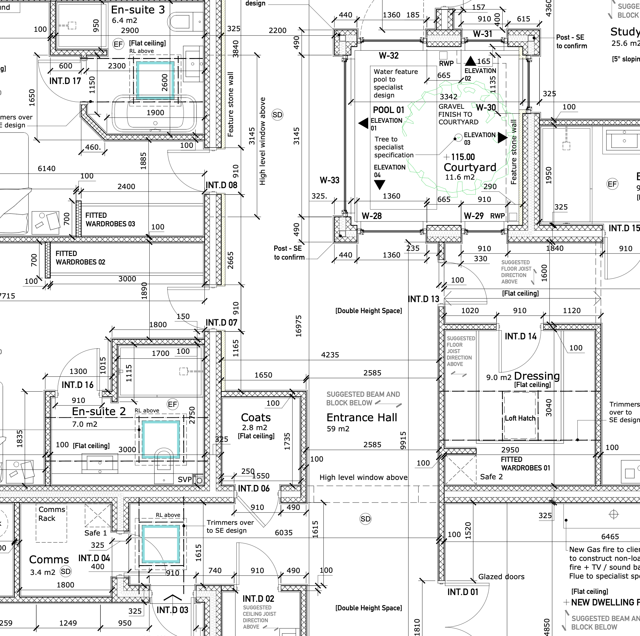 Hampton Architecture Building Regulations Drawing - New Build Ground Floor