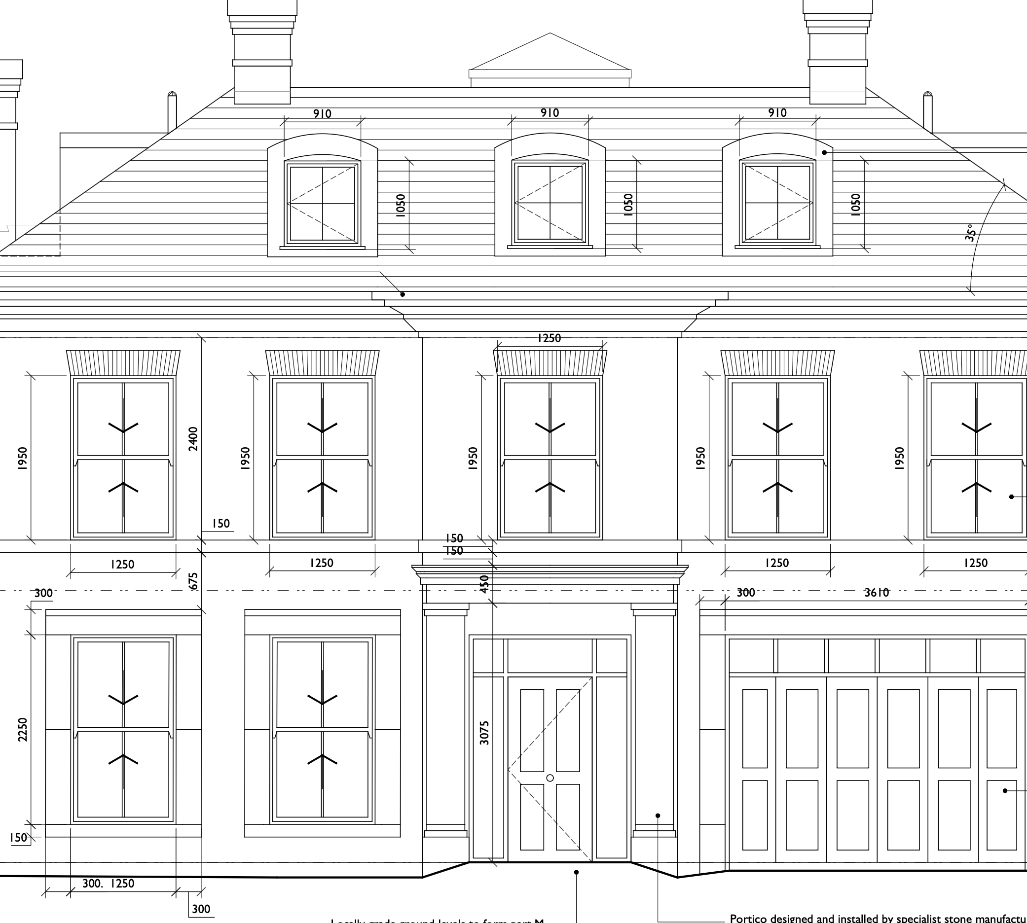 Hampton Architecture Building Regulations Drawing - New Build Elevations