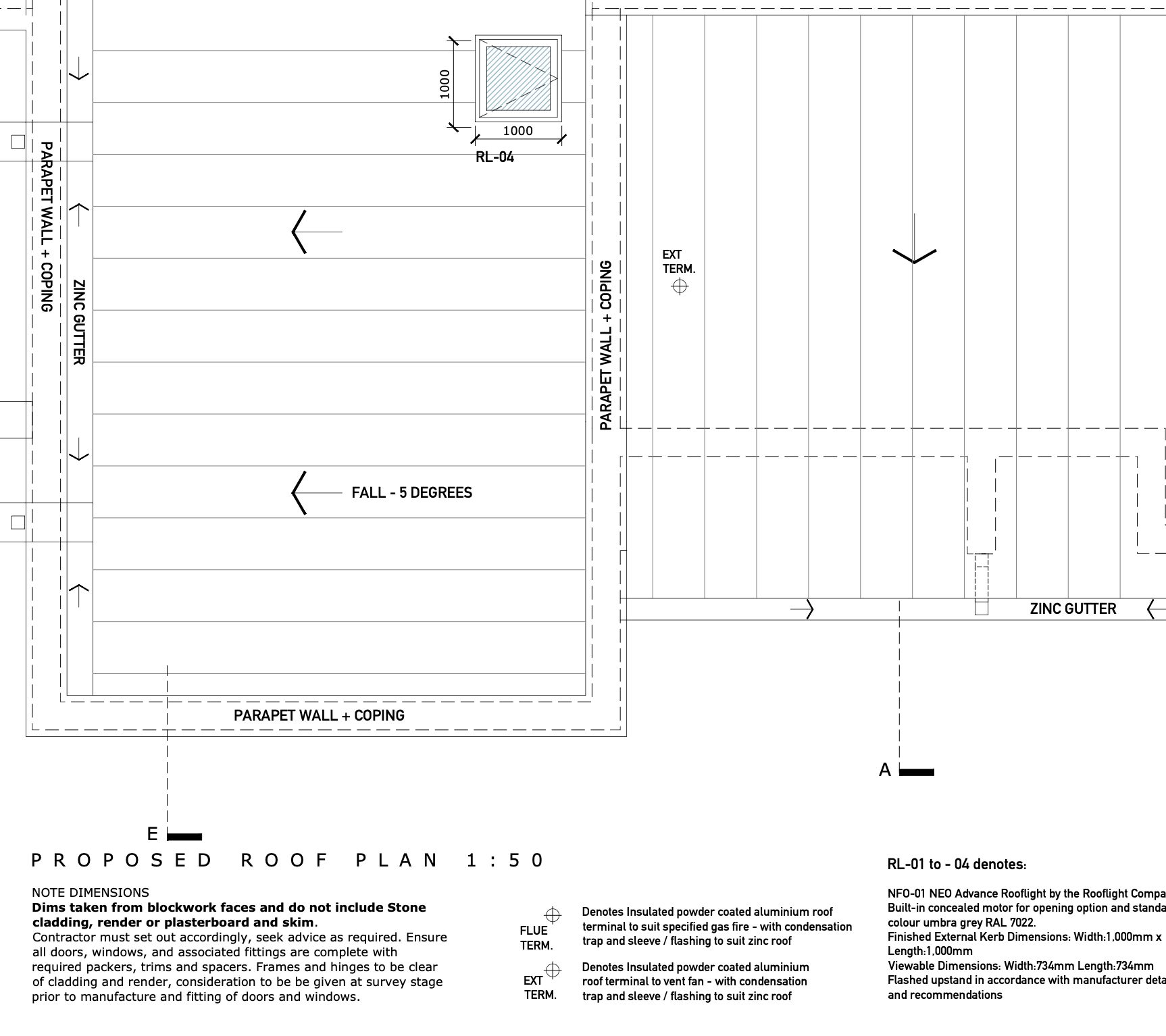 Hampton Architecture Building Regulations Drawing - Roof Plan