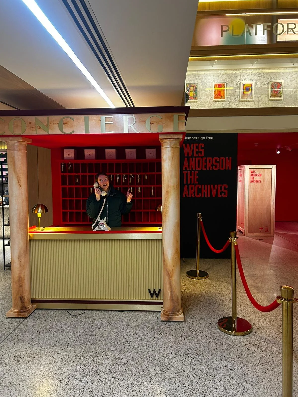 Wes Anderson Exhibition Stand at Design Museum, London. Scenic Painter. 2025
