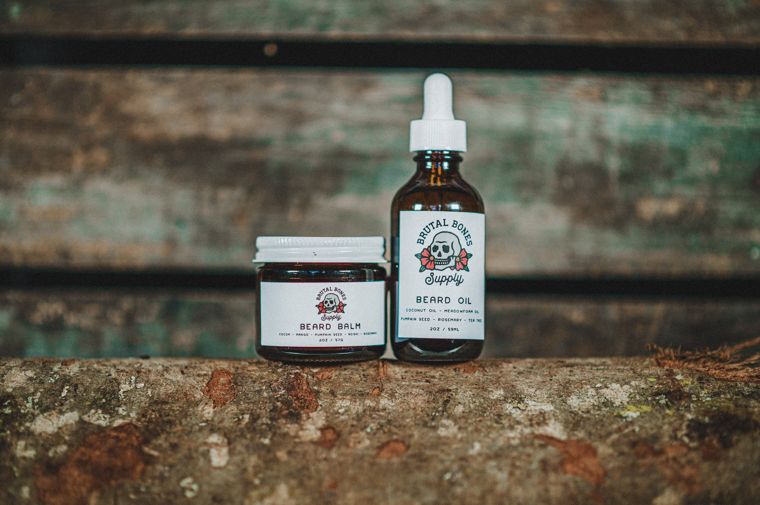 Beard products with essential oils, natural waxes, herbal extracts and no preservatives.
