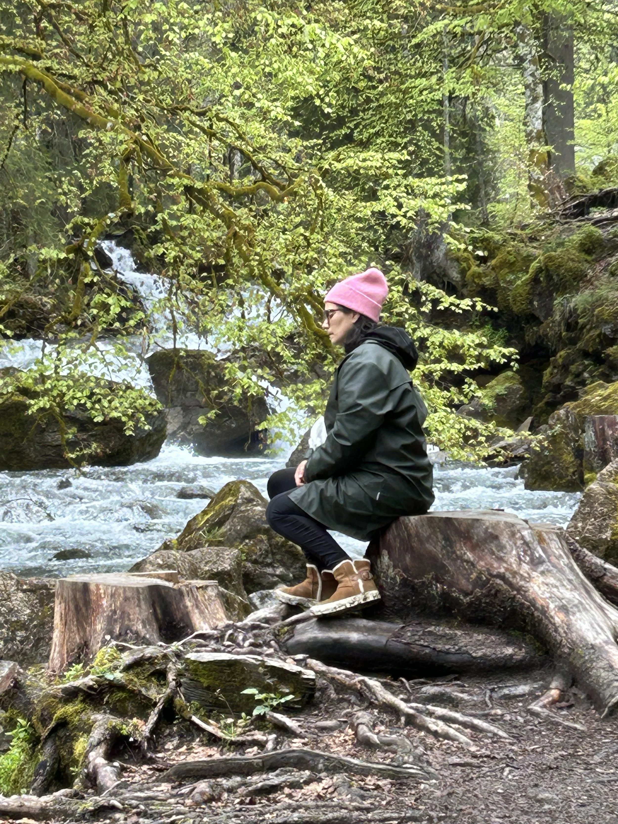 we reflected at the waterfall