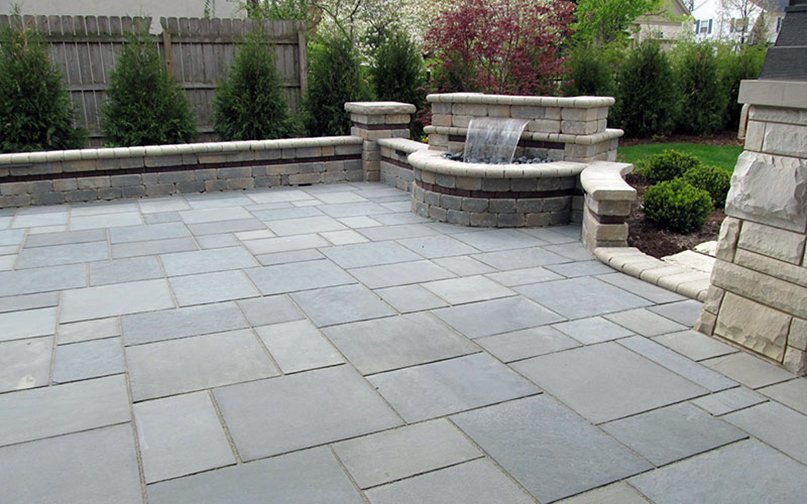 Brick Paver Patio; Bluestone Brick Paver Patio; Bluestone Paver Patio; Large Format Brick Paver Patio; Irregular Brick Paver Patio; Brick Paver Retaining Wall; Brick Paver Seat Wall; Brick Paver Firepit; Brick Paver Steps; Multi-Tiered Brick Paver Pa