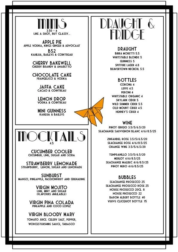 Cocktail Menu — The Glass Jar Margate